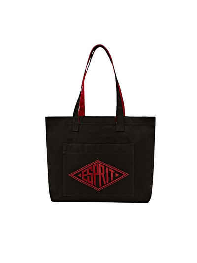 Esprit Schultertasche Tote Bag aus Canvas mit Logo
