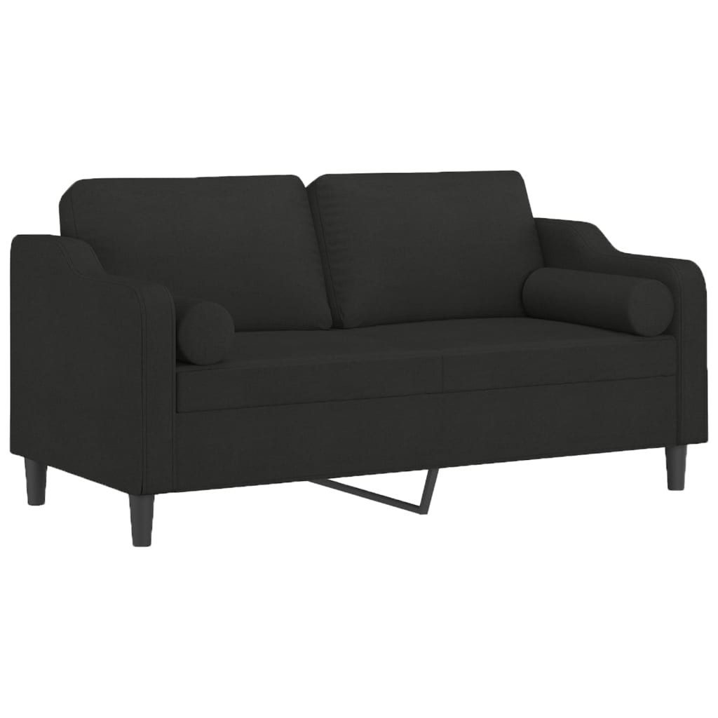 vidaXL Sofa 2-Sitzer-Sofa mit Zierkissen Schwarz günstig online kaufen