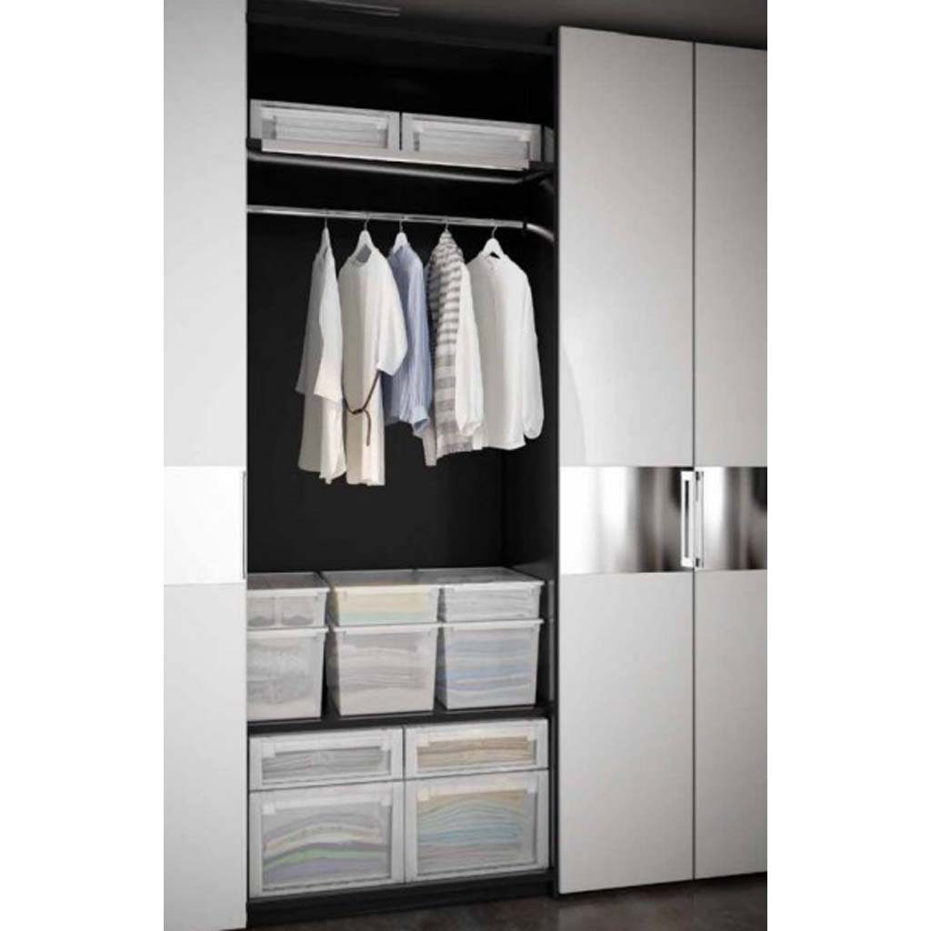 Kreher Aufbewahrungsbox Set: 2x XL Aufbewahrungsbox aus transparentem Kunststoff