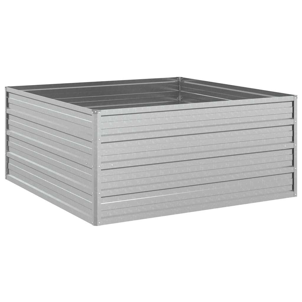 vidaXL Hochbeet Garten-Hochbeet 100x100x45 cm Verzinkter Stahl Silber (1 St)