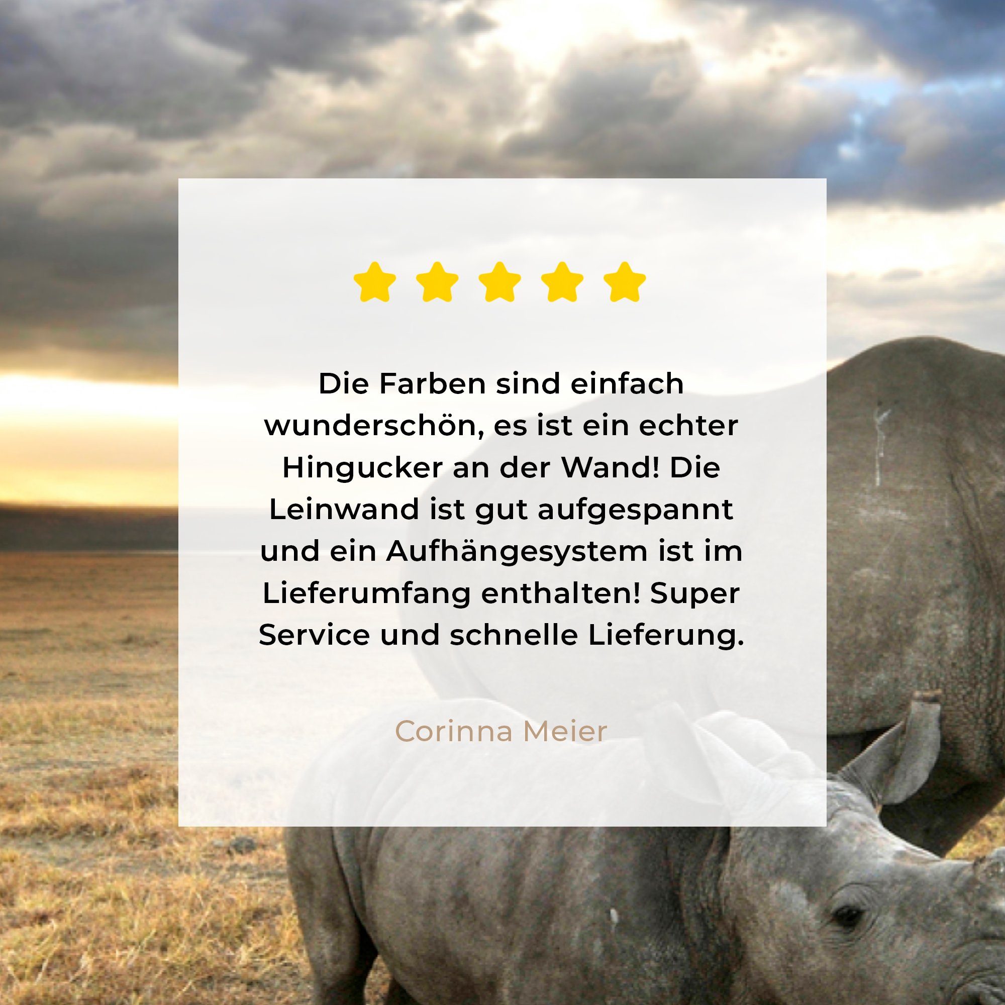 OneMillionCanvasses® Leinwandbild Rhinozeros - Kalb Aufhängefertig, cm St), 30x20 Leinwandbilder, - Wanddeko, Wandbild Safari, (1