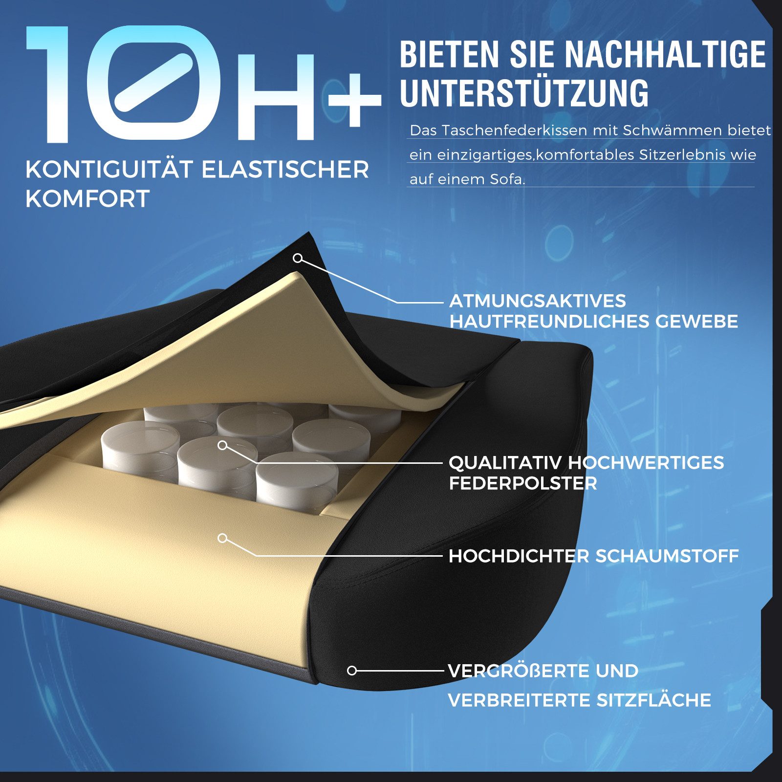 GTPLAYER Gaming-Stuhl Atmungsaktiver Bürostuhl, bürostuhl ergonomisch günstig online kaufen