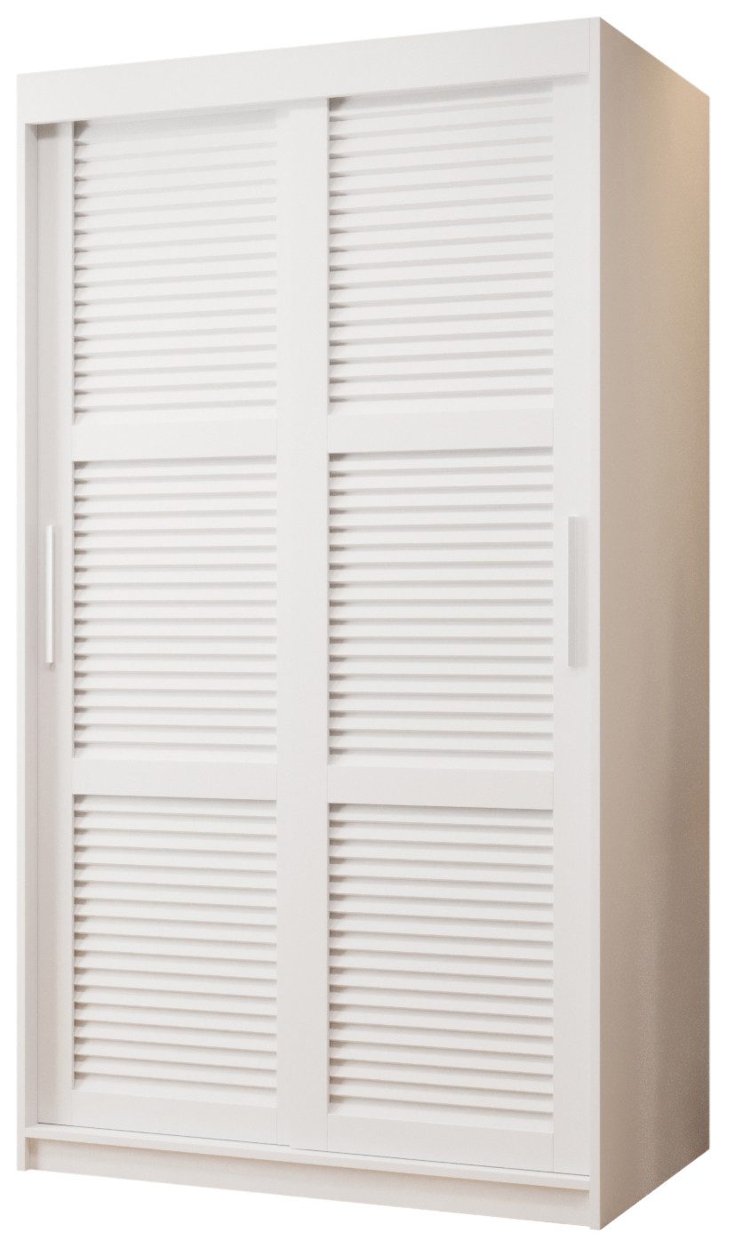 ABIKS MÖBEL Schwebetürenschrank JALOUSIE Schlafzimmerschrank - mit Schiebetüren Kleiderstange Regalen