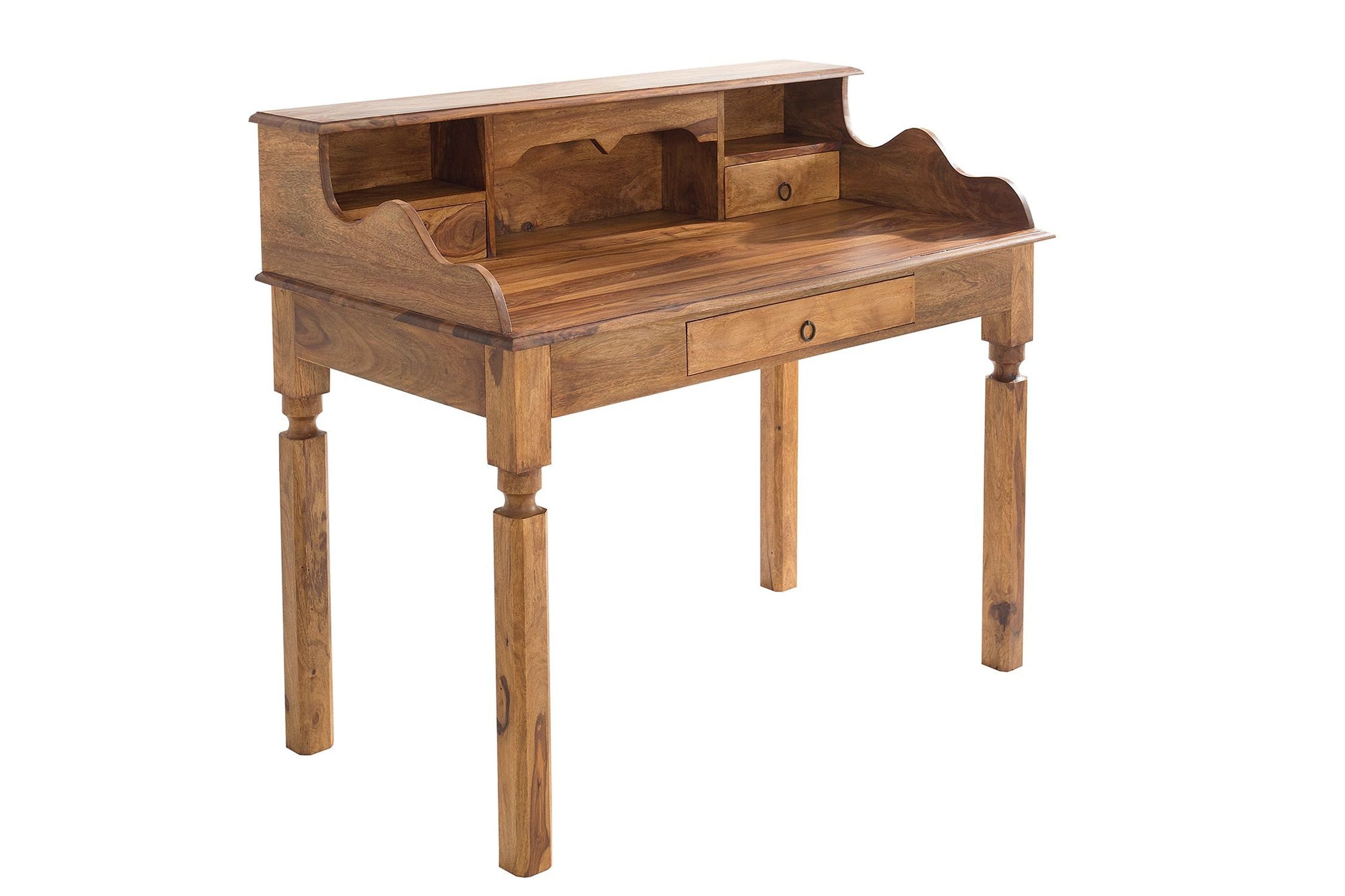 Licht-Erlebnisse Schreibtisch MAKASSAR, mit Schublade aus Holz in Natur 115 x 55 x 100 cm (LxBxH)