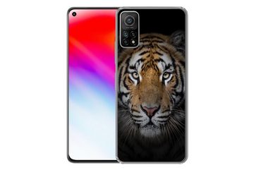 MuchoWow Handyhülle Tiger - Wildtiere - Porträt - Schwarz - Tiere, Phone Case, Handyhülle Xiaomi Mi 10T, Silikon, Schutzhülle