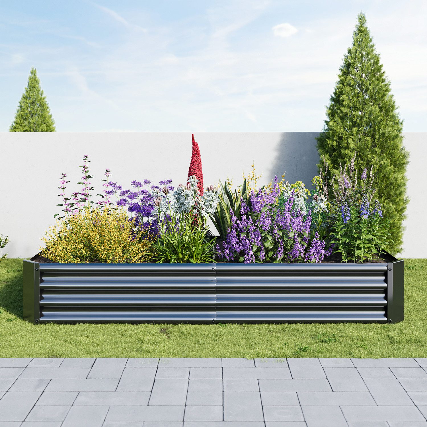 HOMERECOMMEND Hochbeet Quadratische Metall-Anbaukasten, Gartenbett (1 St), geeignet für den Anbau von Gemüse, Obst, Kräuter usw.