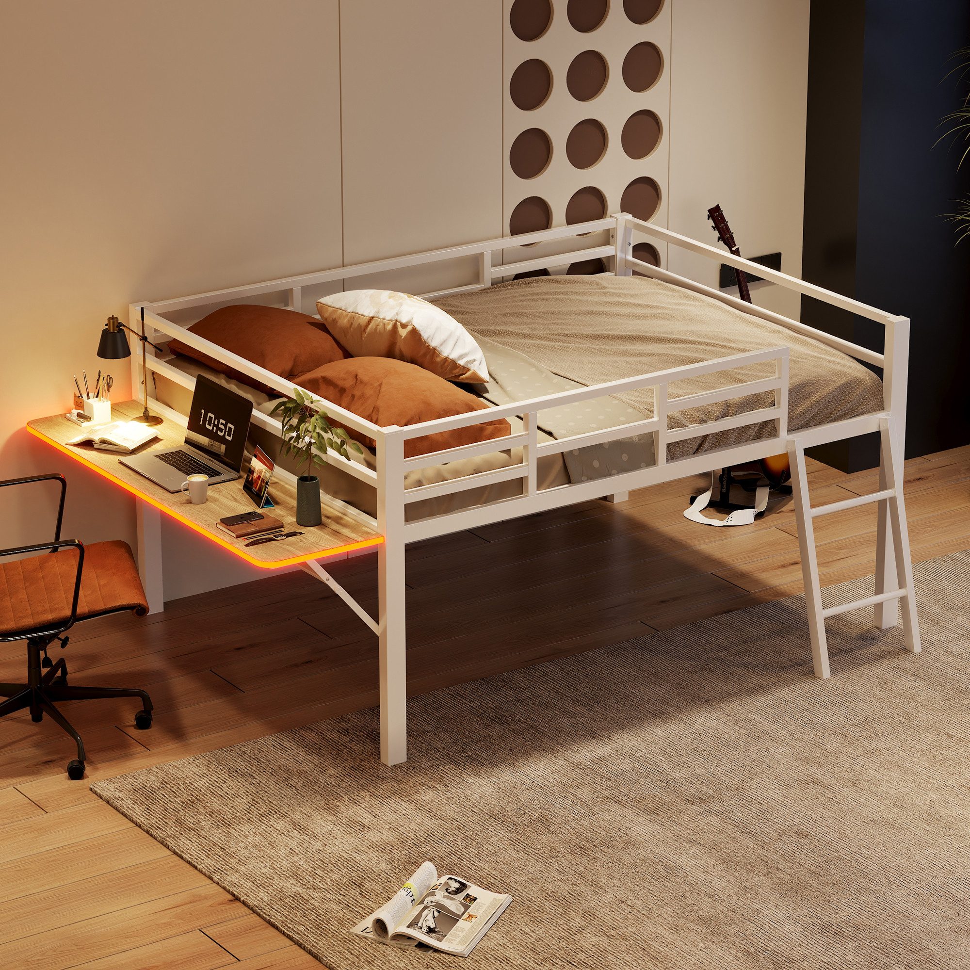 Flieks Hochbett Metallbett Kinderbett 140x200cm mit günstig online kaufen