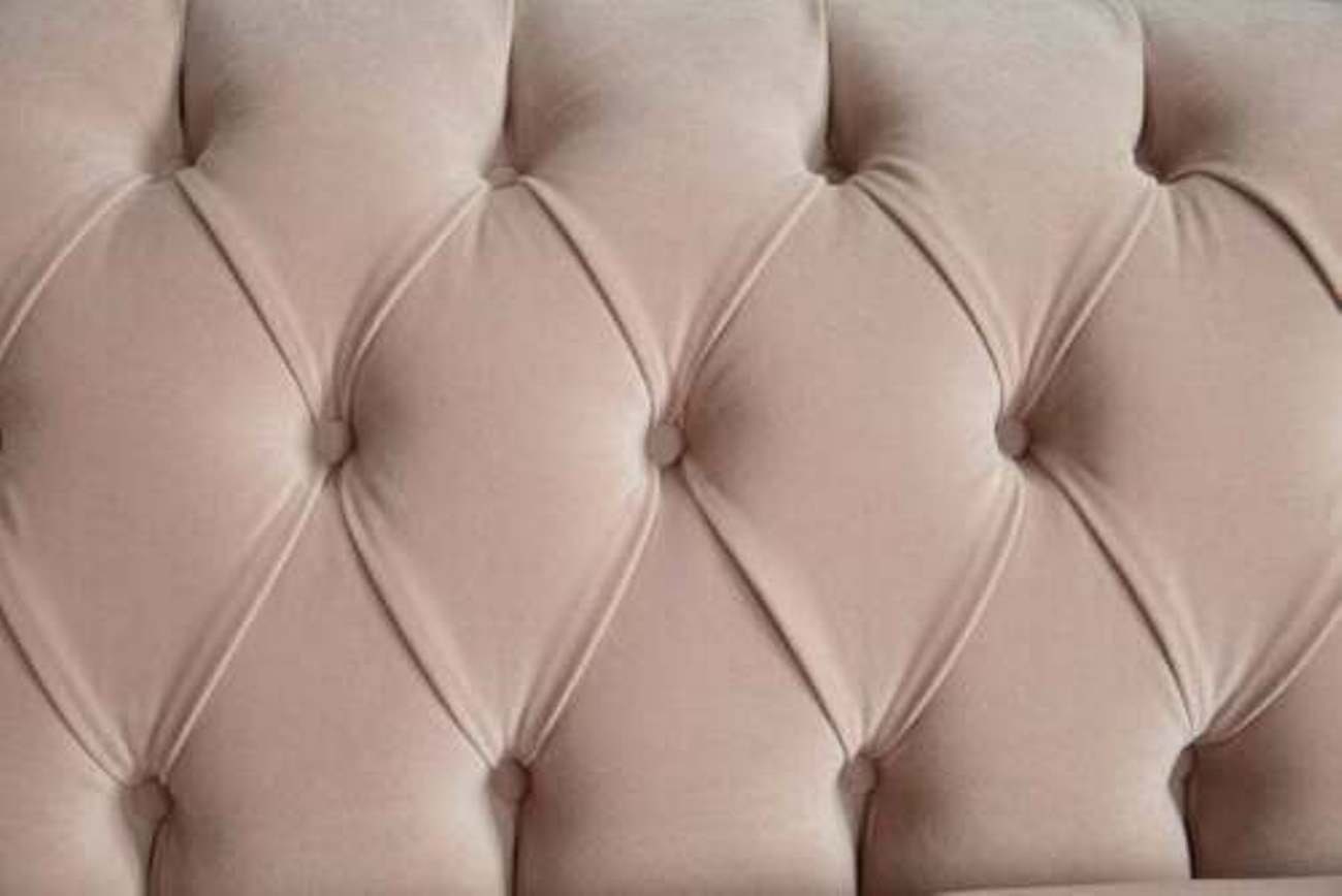 JVmoebel 3-Sitzer Design Sofa 3 Rosa, Chesterfield Sitzer Europe Textil Couch Polster in Garnitur Made