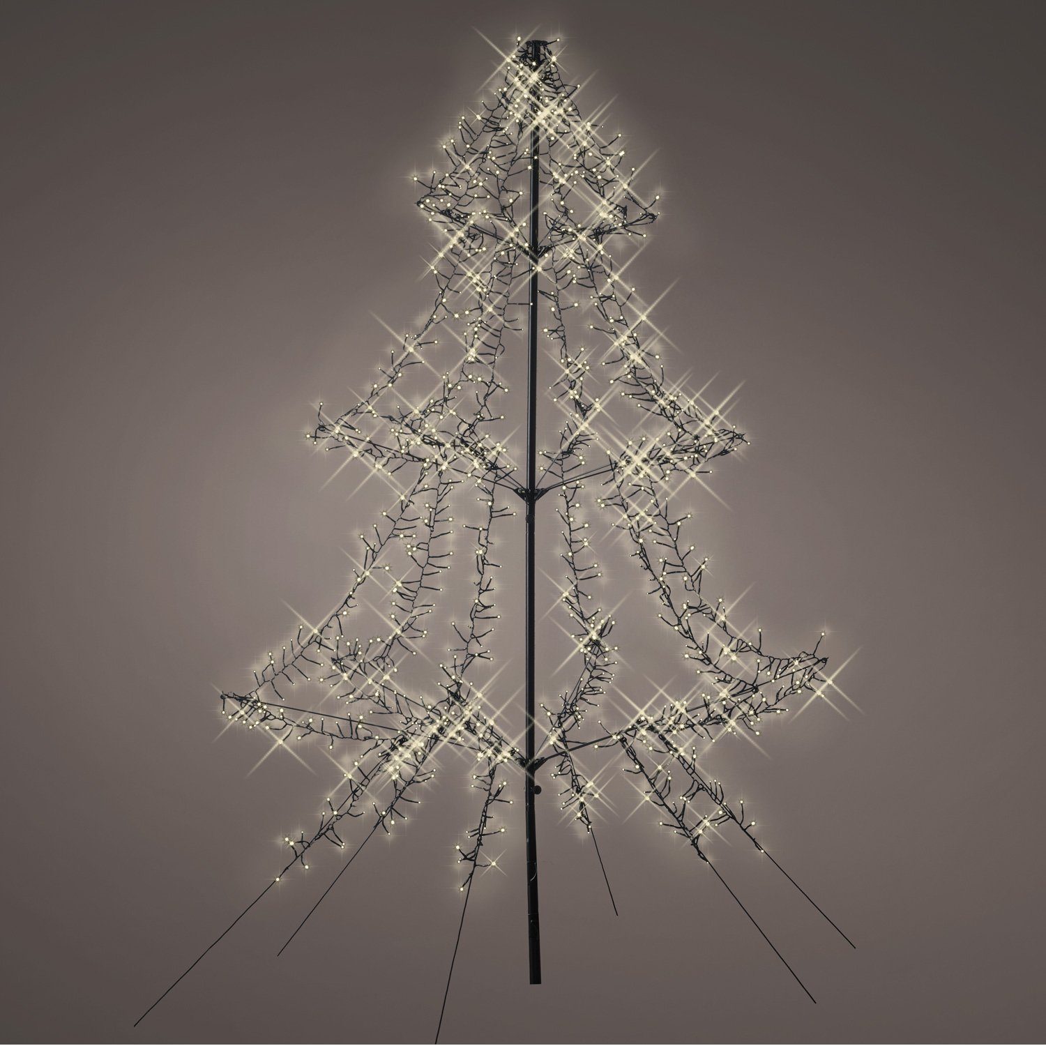 MARELIDA LED Baum LED Leuchtbaum Weihnachtsbaum H: 2m funkelnd Timer  aufklappbar Vorgarten, LED Classic, warmweiß (2100K bis 3000K)