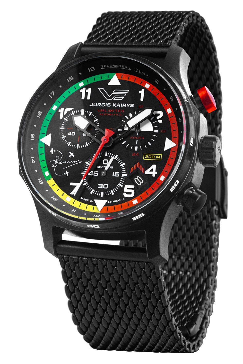 Vostok Europe Quarzuhr VK68-592C775B, Herrenuhr Jurgis Kairys Unlimited Aerobatics Schwarz