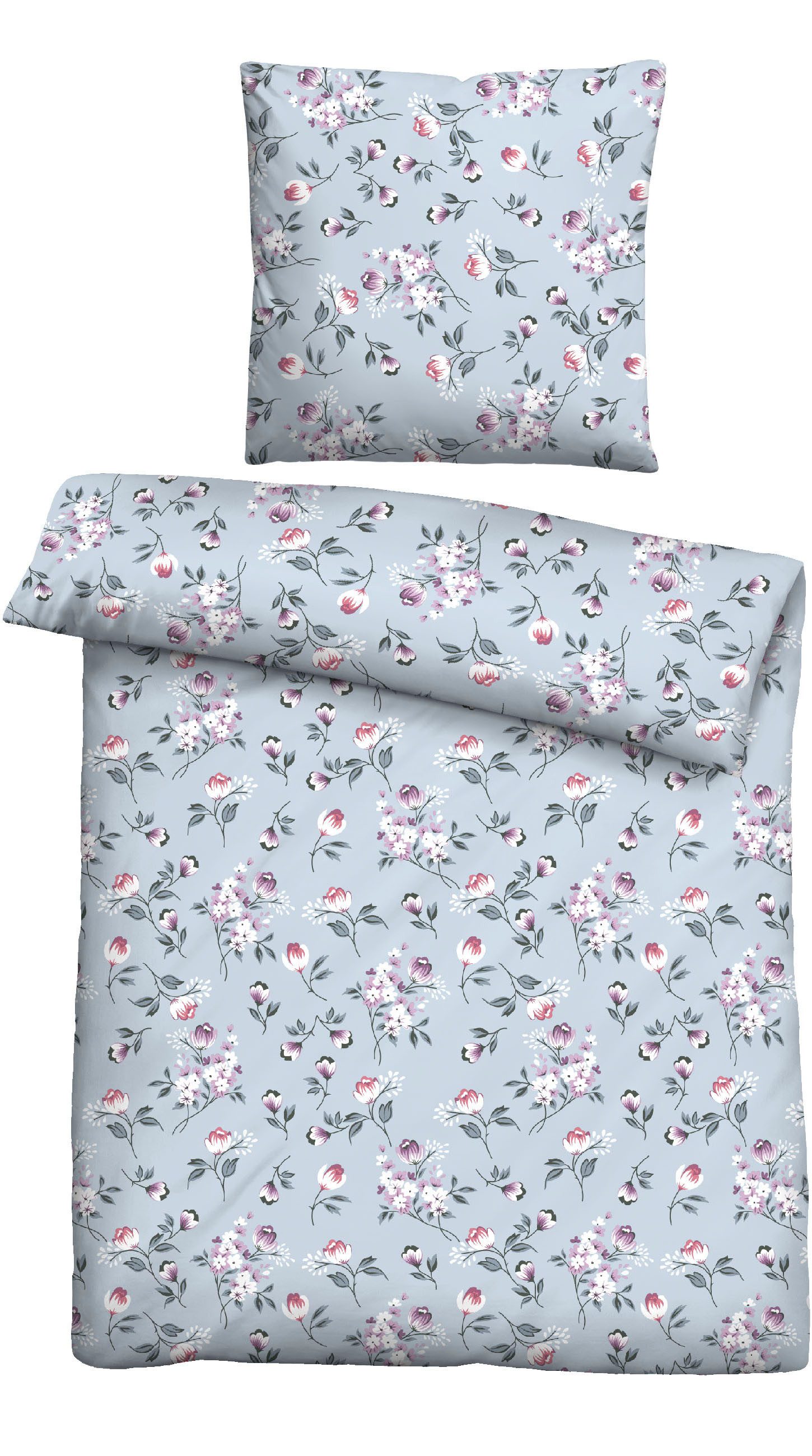 Castell - Markenbettwäsche Bettwäsche 0351106, Biber, 2 teilig, Poly-Cotton, wohlig warm, pflegeleicht, atmungsaktiv, Reißverschluss