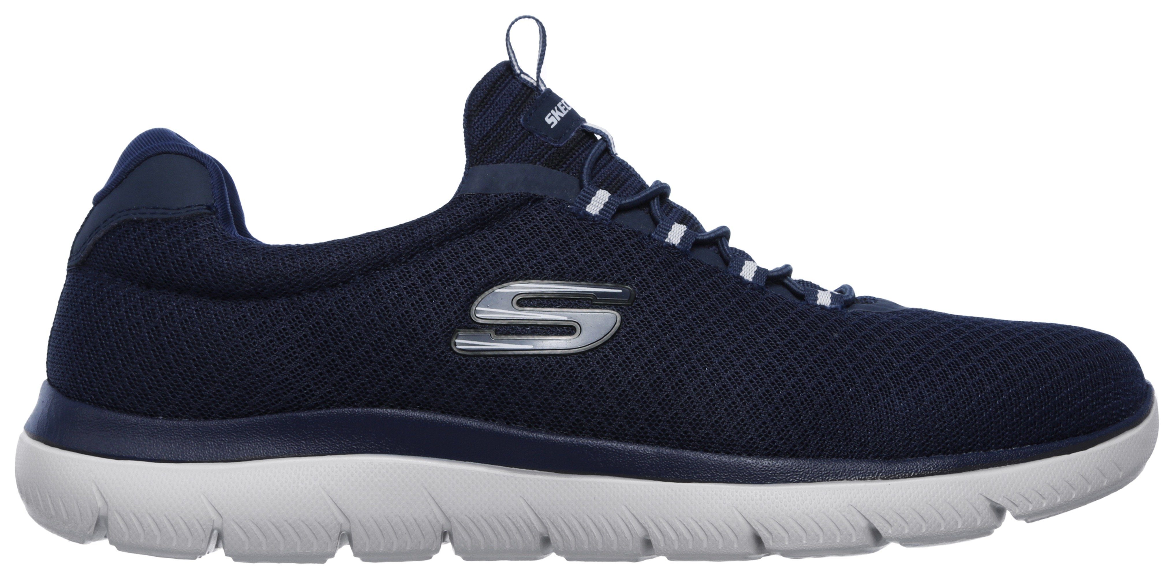 Skechers Sneaker mit Slip-On navy SUMMITS Gummizug praktischem