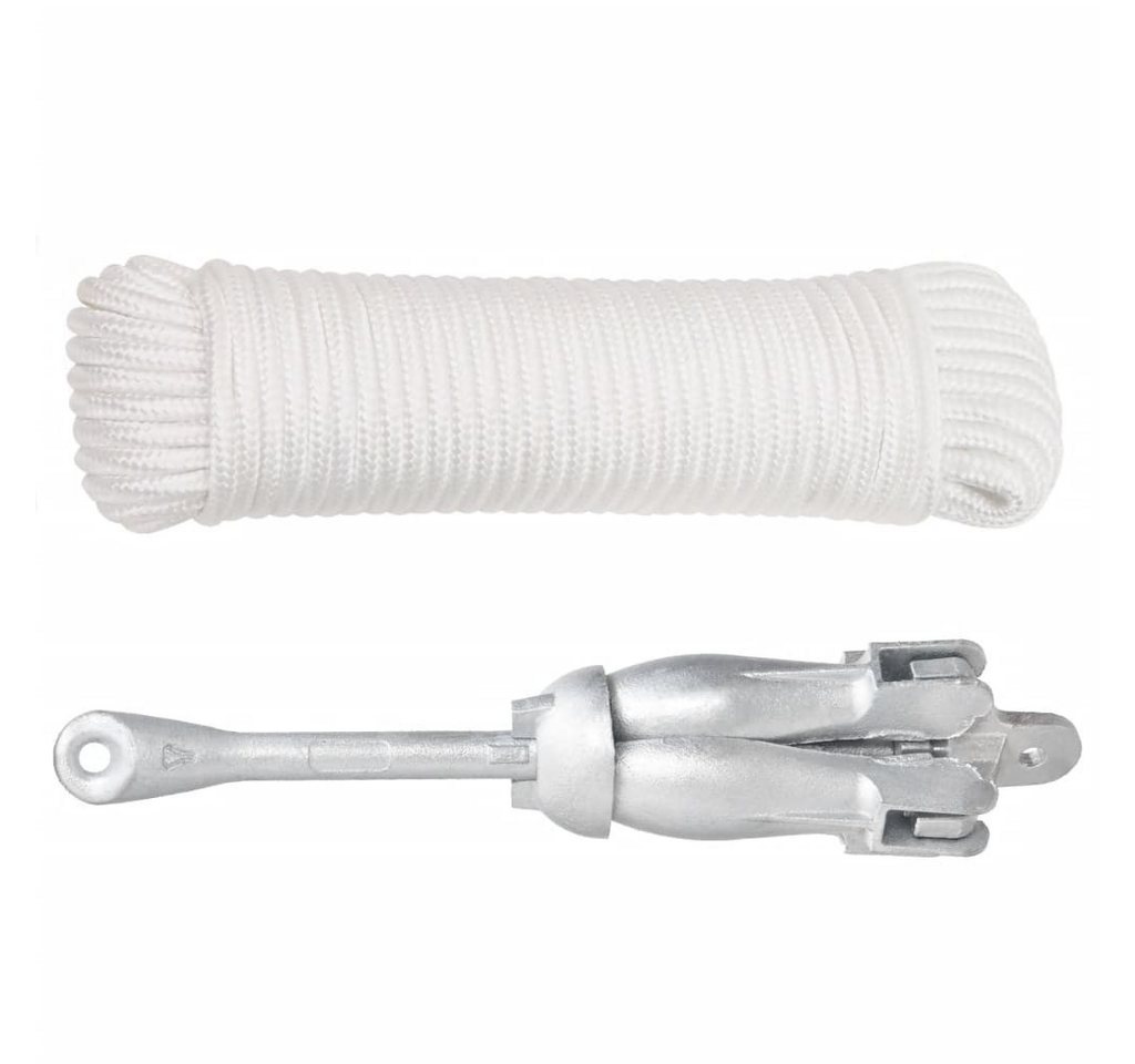 Thumbnail - vidaXL Befestigungsanker, Klappanker mit Seil Silber 4 kg feuerverzinktes Gusseisen