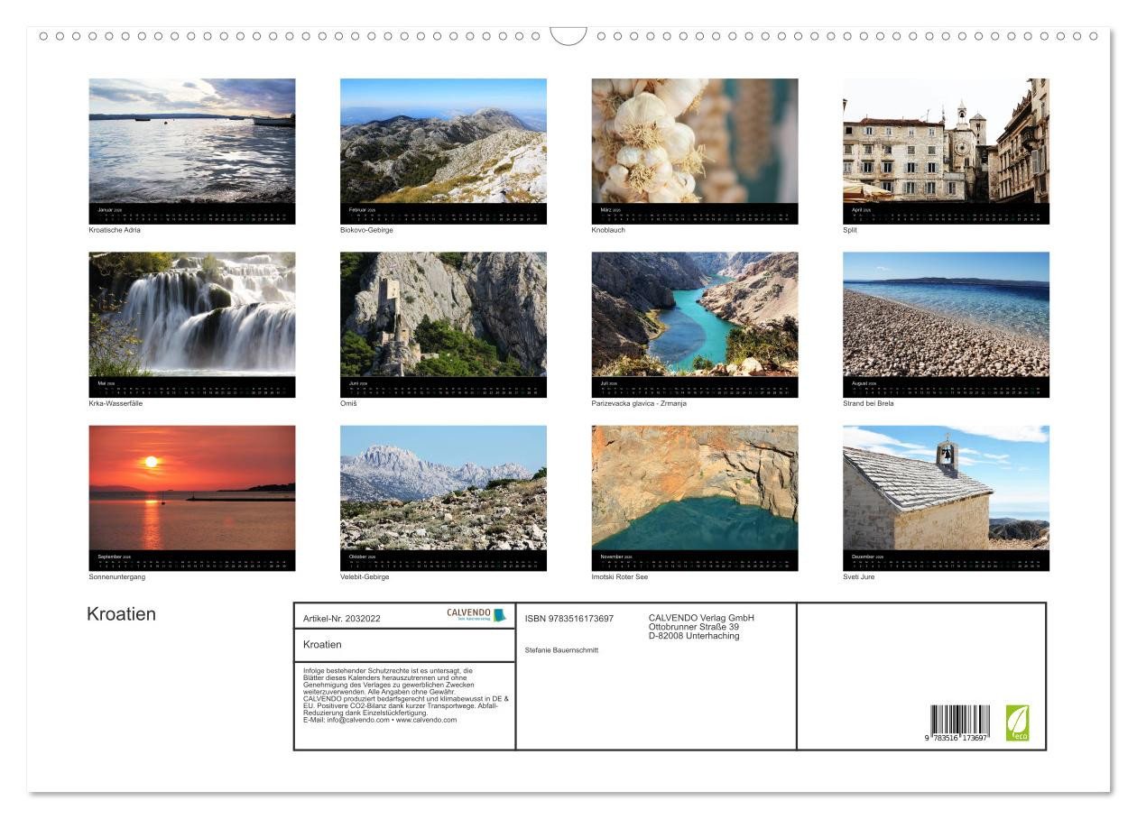 Thumbnail - CALVENDO Wandkalender Kroatien (Wandkalender 2026 DIN A2 quer), CALVENDO Monatskalender