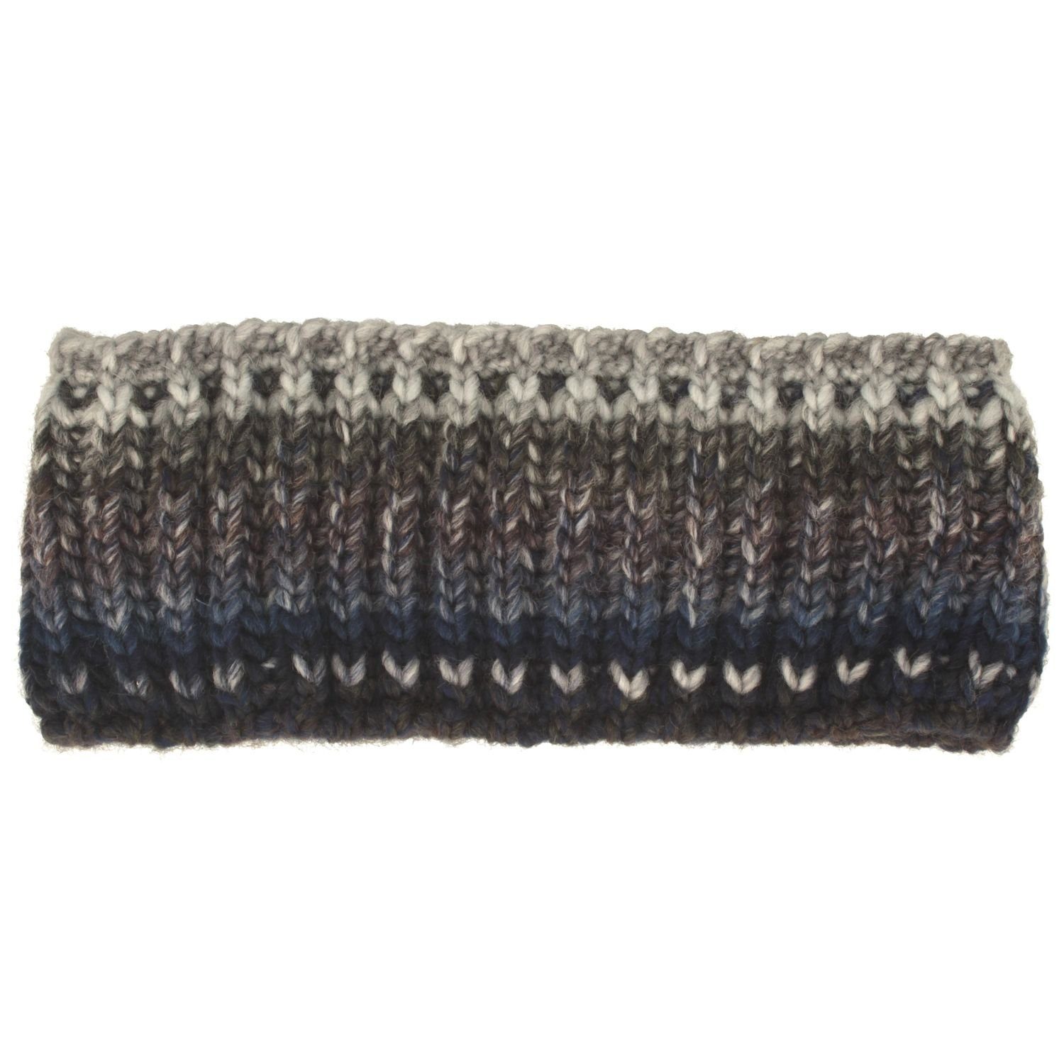 Breiter Stirnband Stirnband Unisex Farbverlauf mit Fleece 12 blau/grau