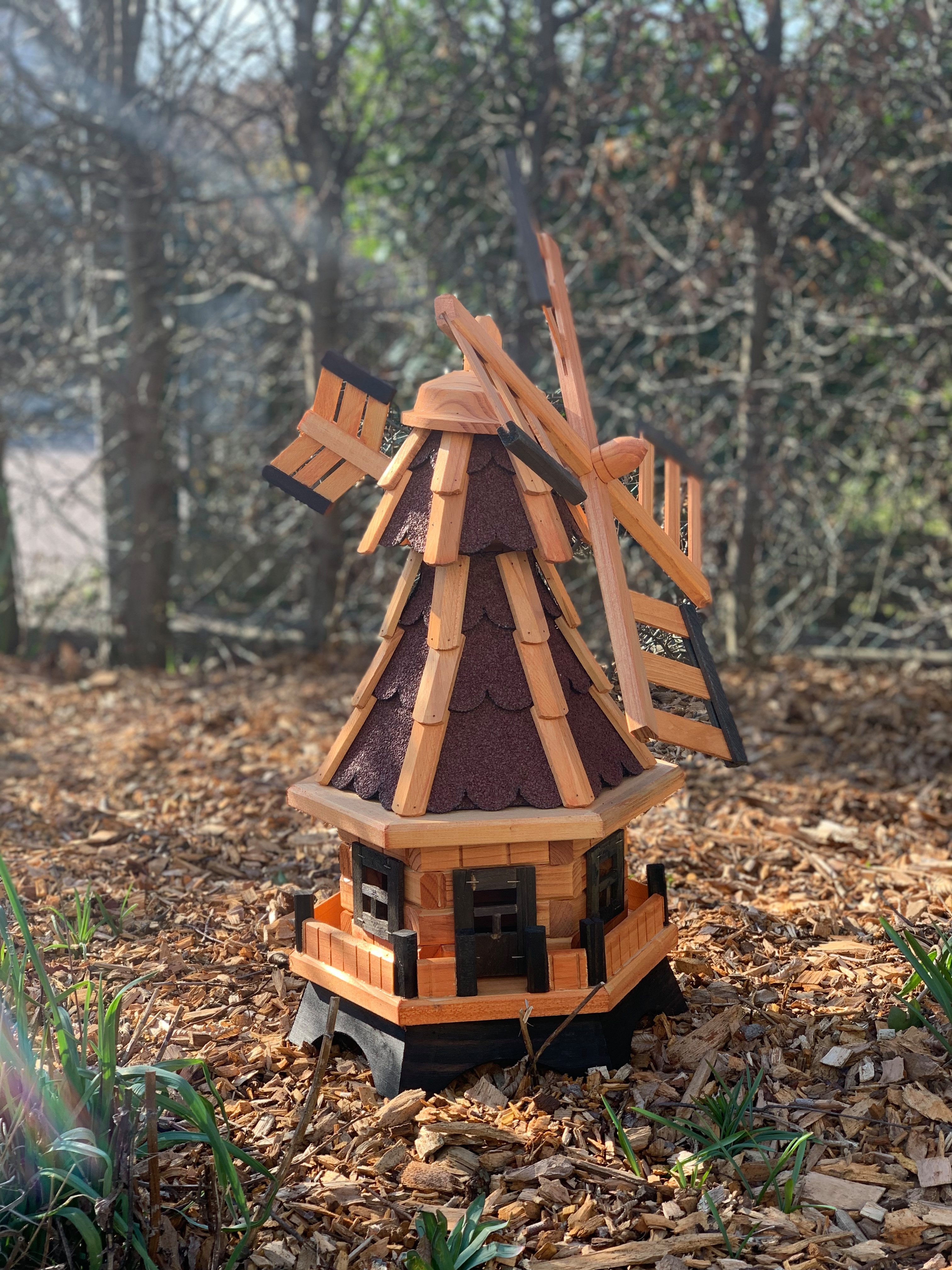 Holzdekoladen Deko-Windrad Garten-Windmühle Holz 70 cm kugelgelagert drehbar Deko