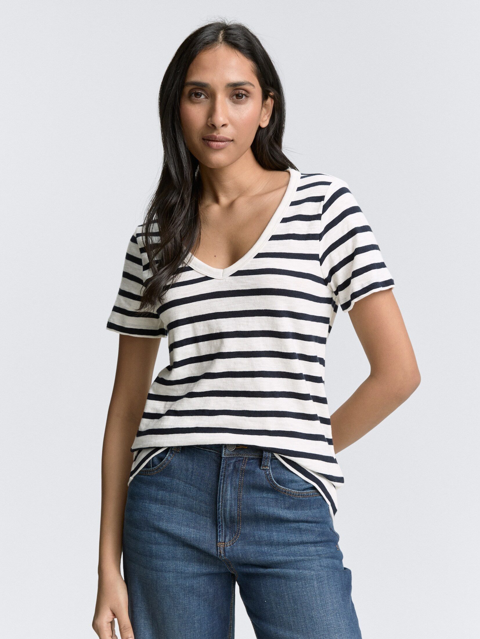 TOM TAILOR T-Shirt T-Shirt mit V-Ausschnitt günstig online kaufen