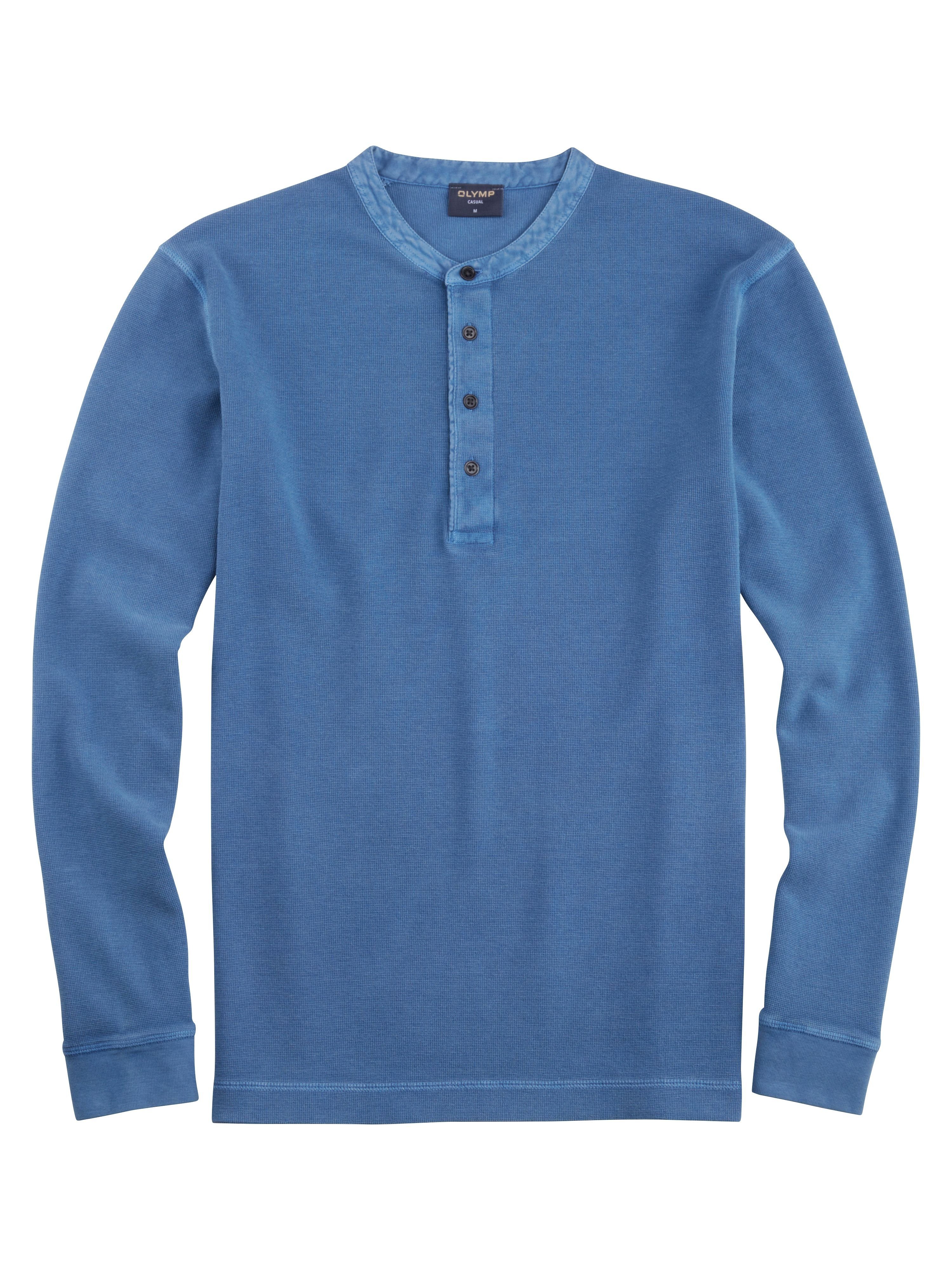 OLYMP rauchblau Langarmshirt