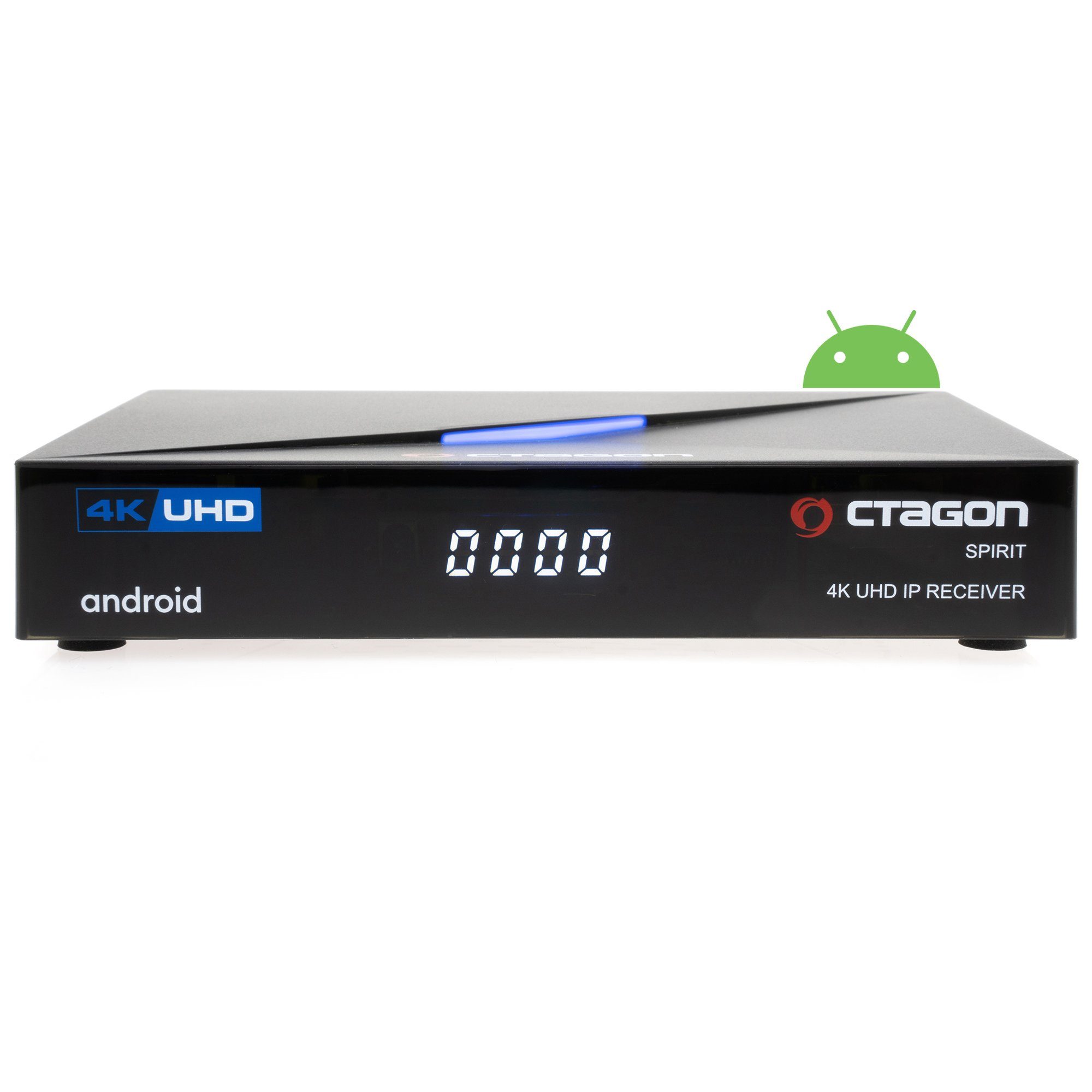 OCTAGON Streaming-Box Spirit 4K UHD HDR10+ Smart Android TV OTT mit WLAN, BT Fernbedienung