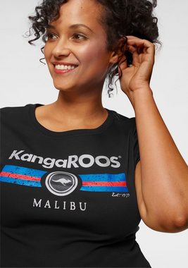 KangaROOS T-Shirt mit Label Metallic Print