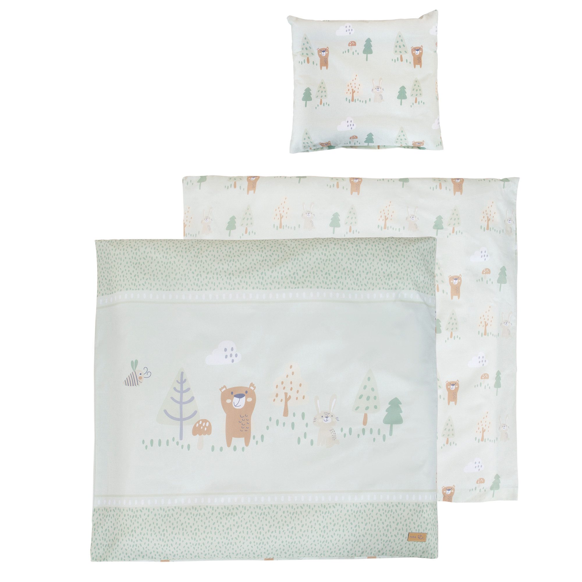 roba® Babybettwäsche Woodland Buddies 80 x 80 cm - Bettwäsche mit Tier & Wa günstig online kaufen