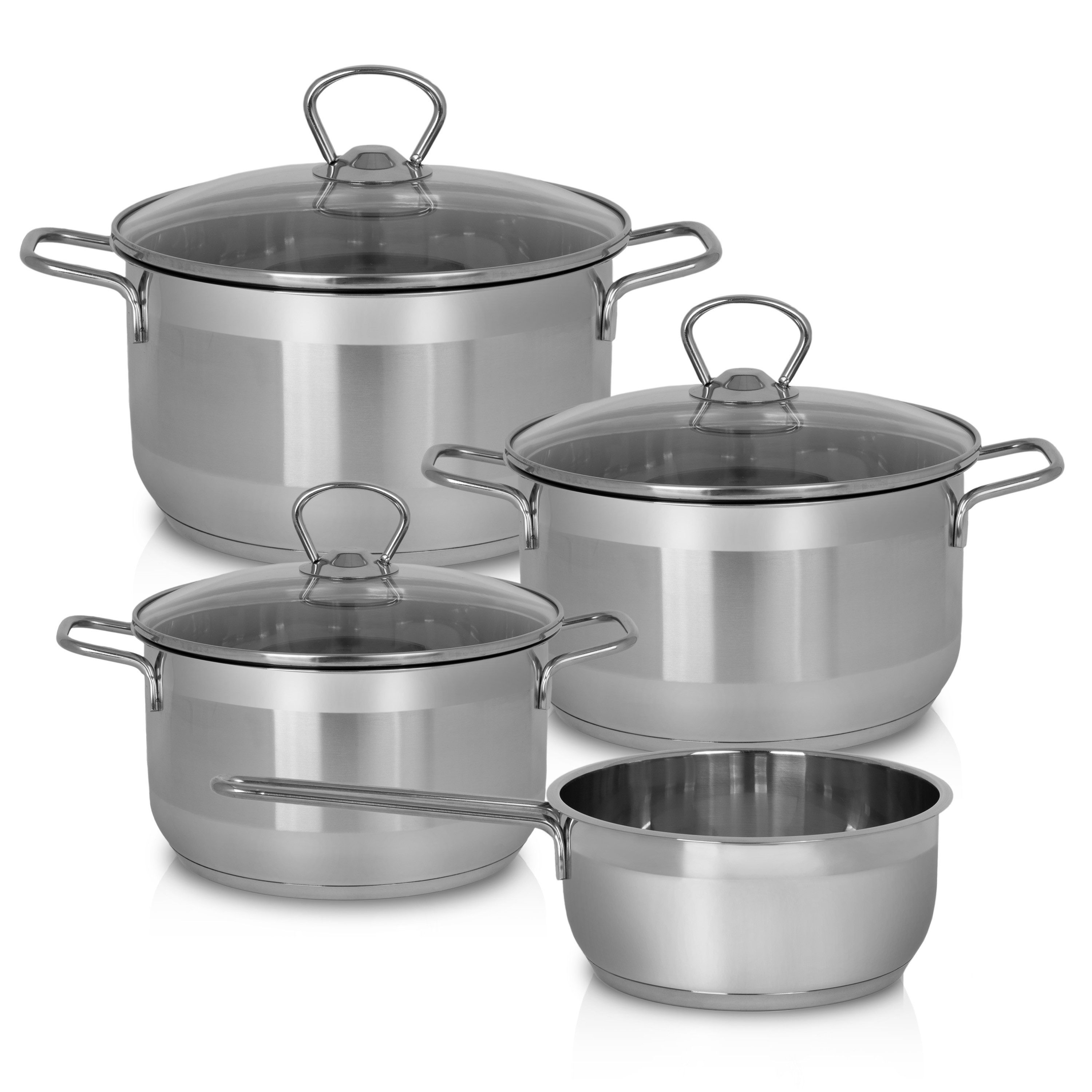 Krüger Topf-Set Manhattan, Edelstahl (Set, 7-tlg), für Induktions-Kochfelder geeignet