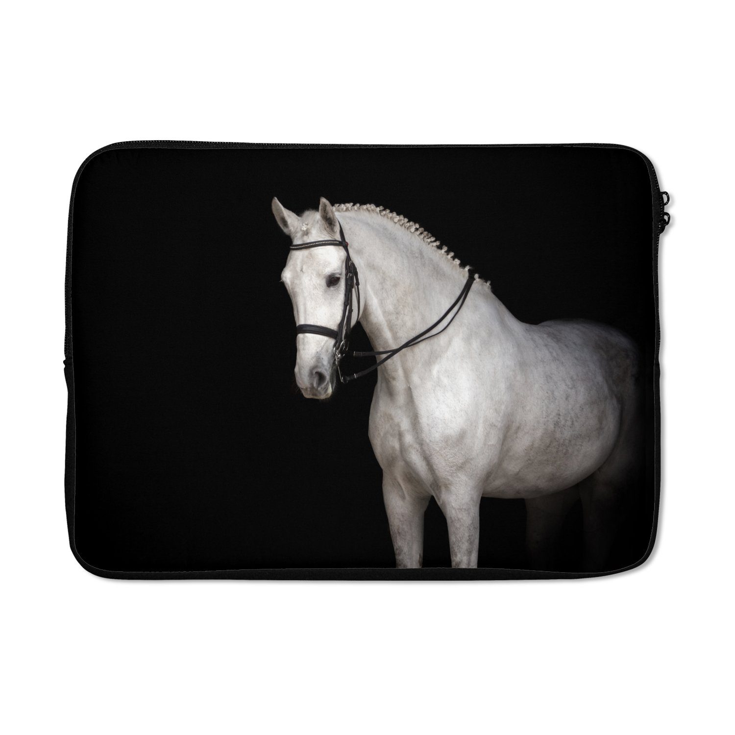 Laptop-Hülle Pferd - Weiß - Schwarz
