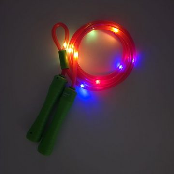 alldoro Springseil 63020, LED Springseil mit Leuchteffekt, pink/grün, 240 cm lang, verstellbar