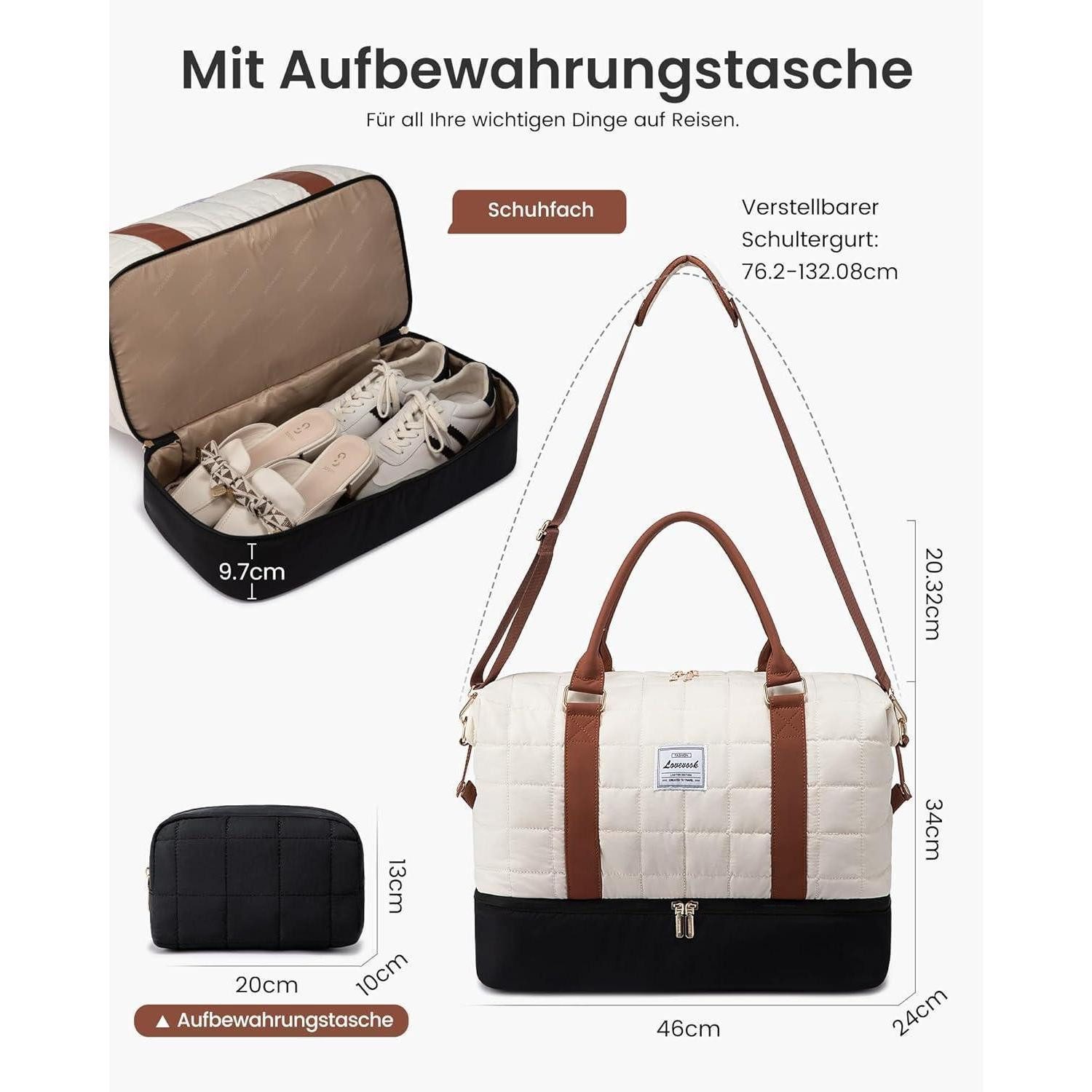LuxusKollektion Weekender Große Damen Reisetasche mit