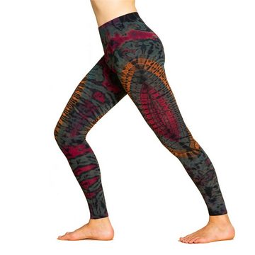 PANASIAM Leggings Unikat Batik Leggings 'Dschungel' aus natürlicher Viskose Tiedye Batik alternative lange Hippie Leggings Yogaleggings Sportleggings