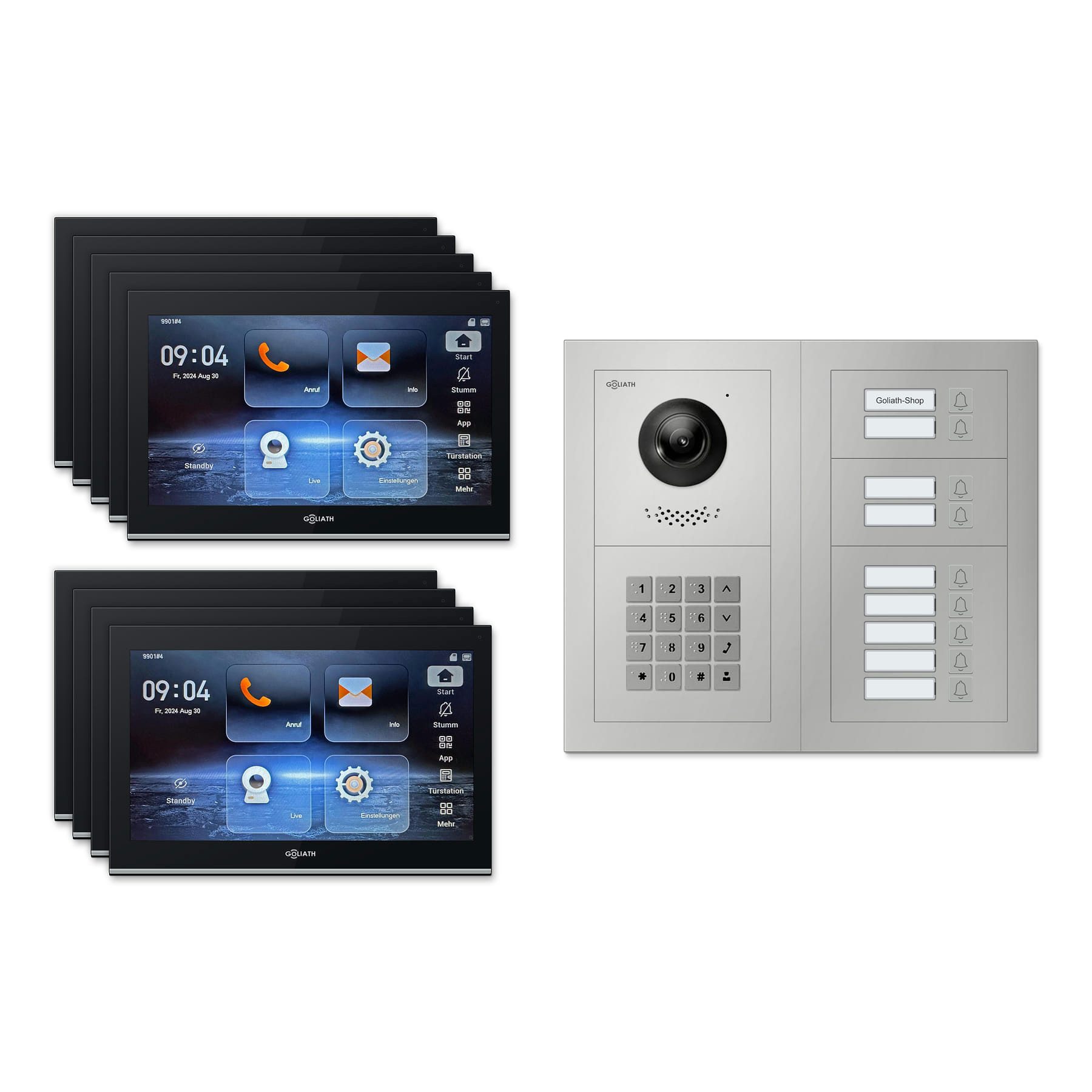 Goliath Intercom Video-Türsprechanlage Premium IP GL-IPH920M – 9 Familien (Privat oder Gewerblich)