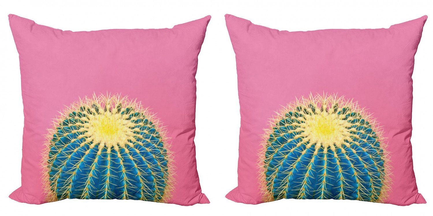 Modern Sommer-Rosa Doppelseitiger Accent Digitaldruck, Stück), Minimal Kaktus-Entwurf (2 Abakuhaus Kissenbezüge