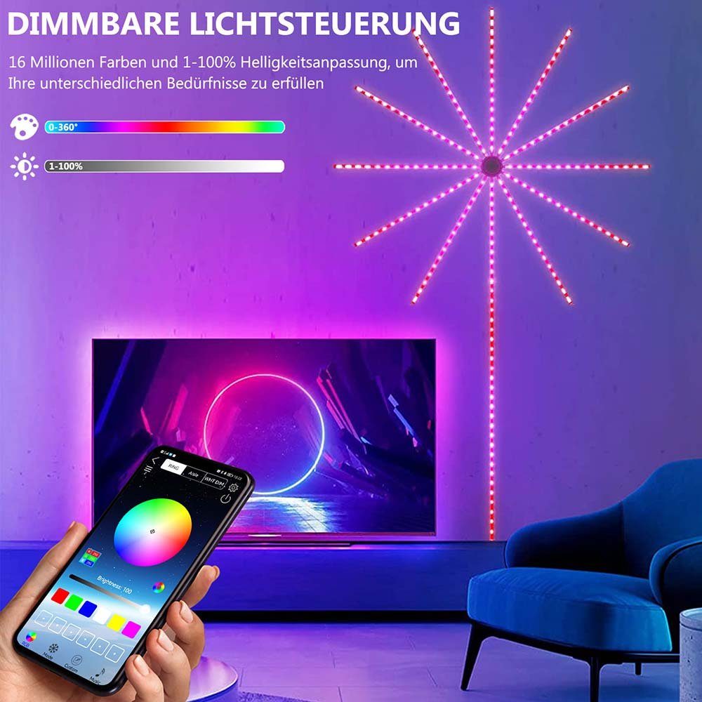 Musik-Synchronisation Sync Smart MUPOO USB-Feuerwerkslicht LED-Streifen Bluetooth LED Music APP-Steuerung,