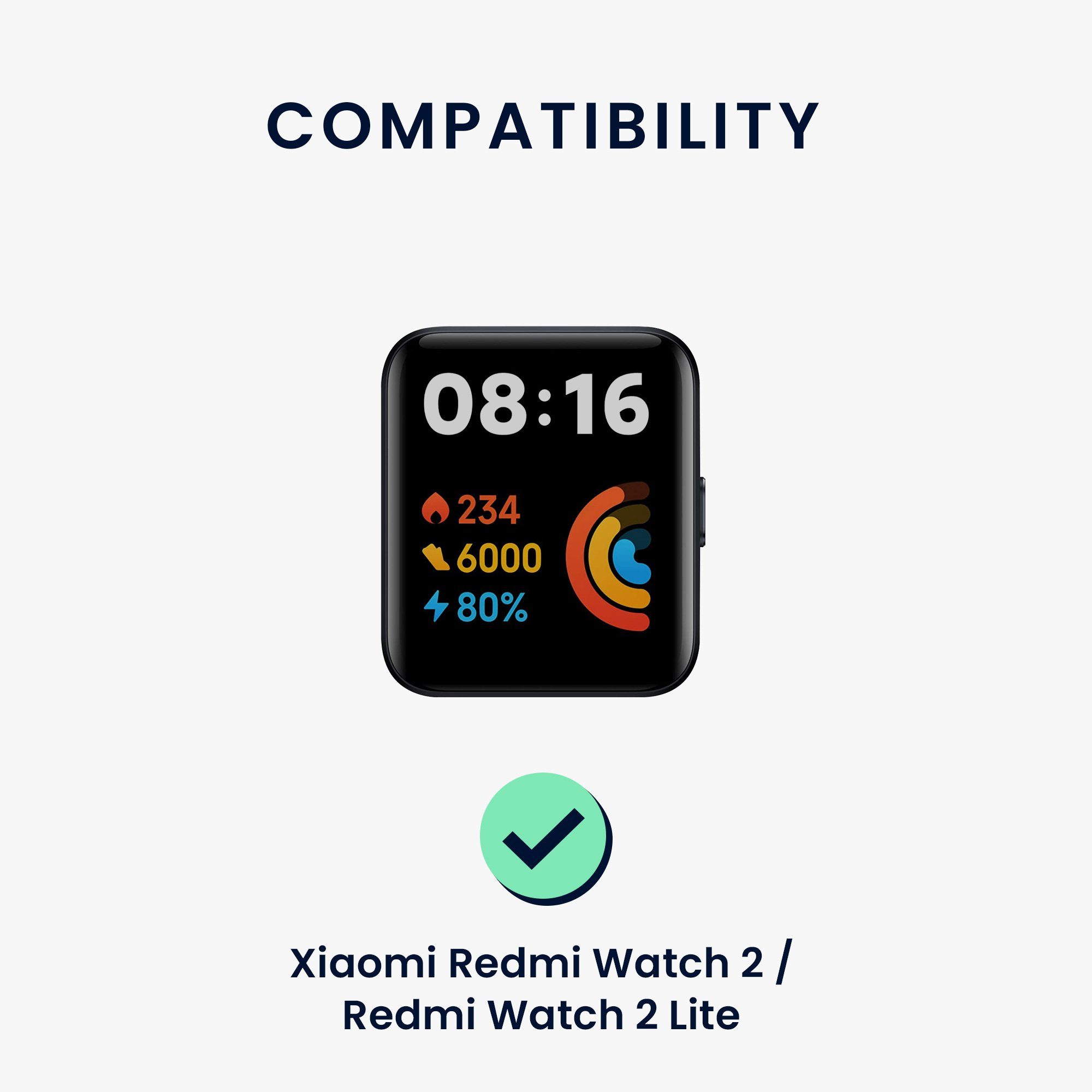 Set 2x Fitnesstracker Lite, Armband kwmobile 2 TPU Redmi Sportarmband für Xiaomi Silikon Beige Watch Uhrenarmband