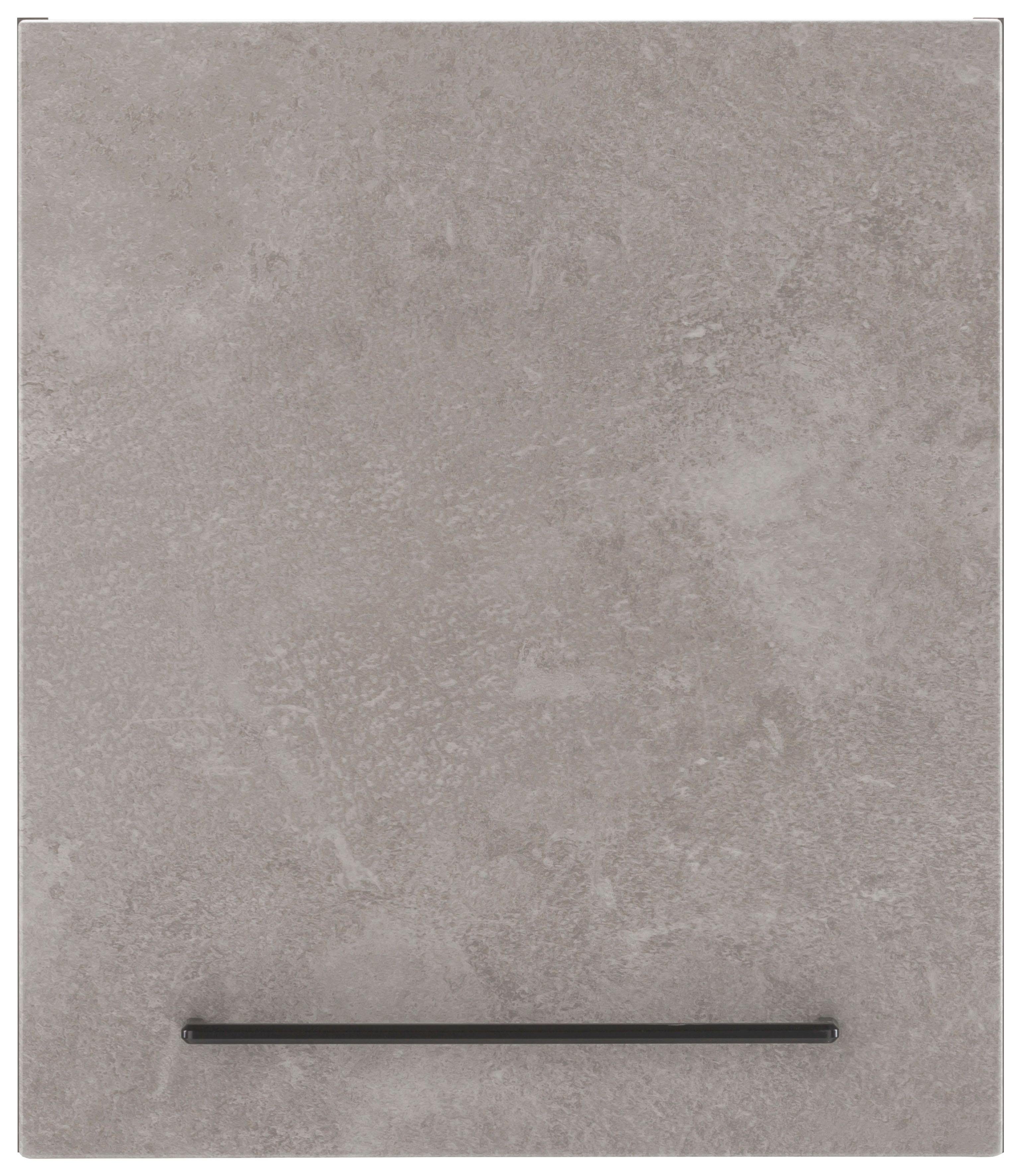 HELD MÖBEL Hängeschrank Tulsa 50 cm breit, 57 cm hoch, 1 Tür, schwarzer Metallgriff, MDF Front betonfarben hell | grafit