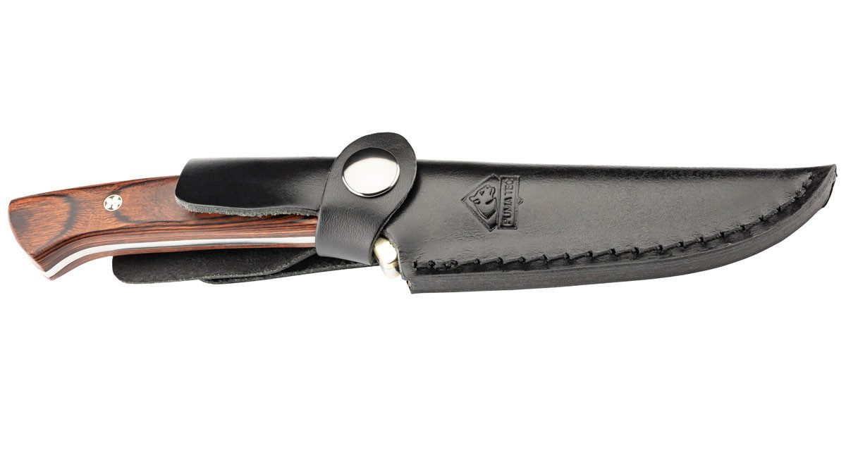 Puma Tec Universalmesser PUMA TEC Gürtelmesser, braunes Pakkaholz mit Mosaikpins