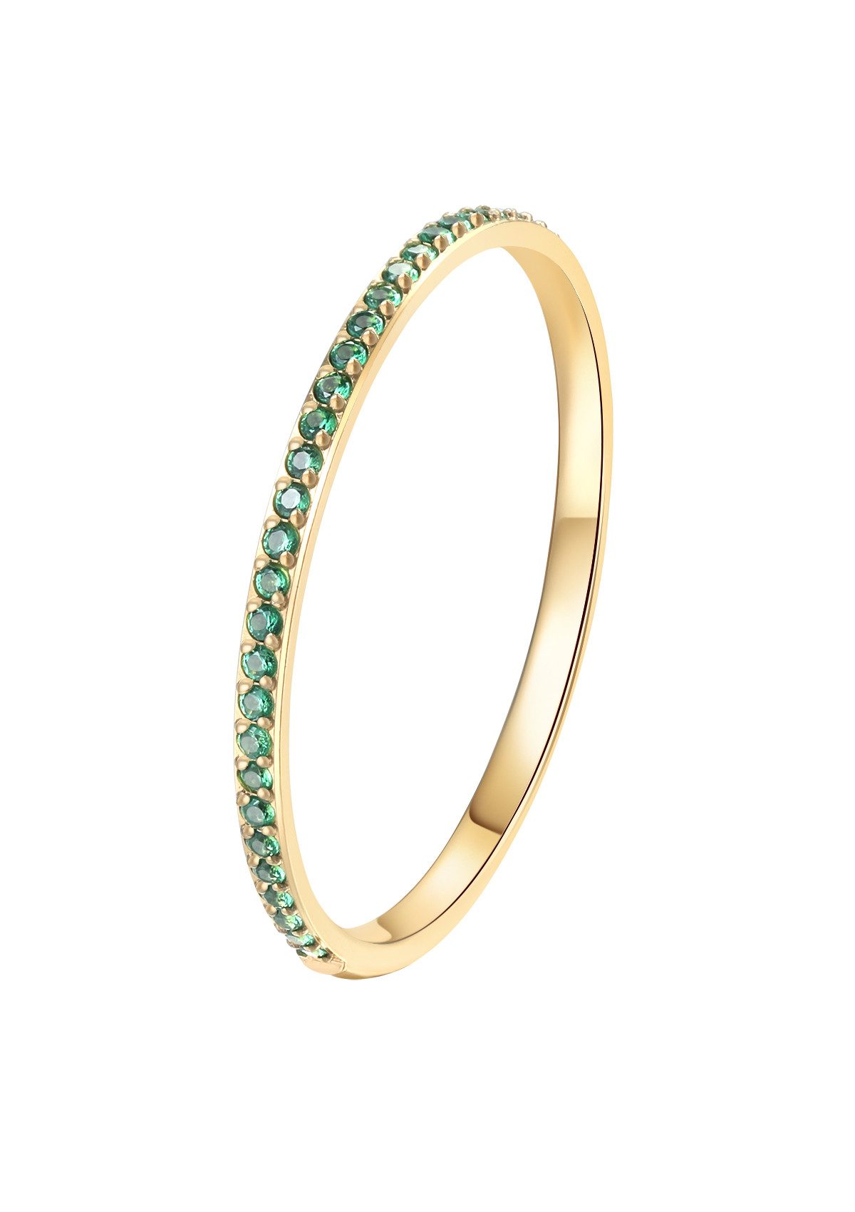 Hey Happiness Fingerring mit Kristallen in Grün / Schwarz, 18K vergoldet, D günstig online kaufen