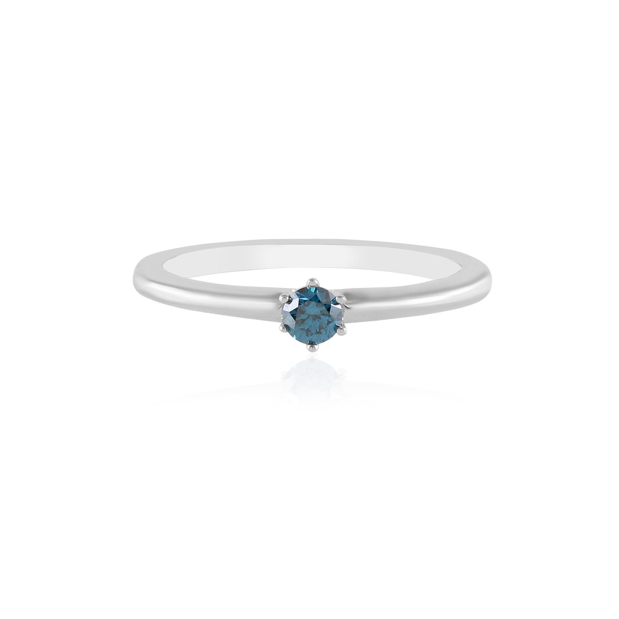 Cavill Diamantring Blauer I2 Diamant Silber Ring (1-tlg)