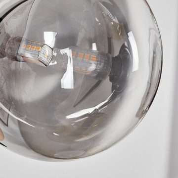 hofstein Wandleuchte Wandlampe aus Metall/Glas in Schwarz/Bernstein/Rauch, ohne Leuchtmittel, Glasschirme (10, 15 cm), An/-Auschalter, 3x G9, ohne Leuchtmittel