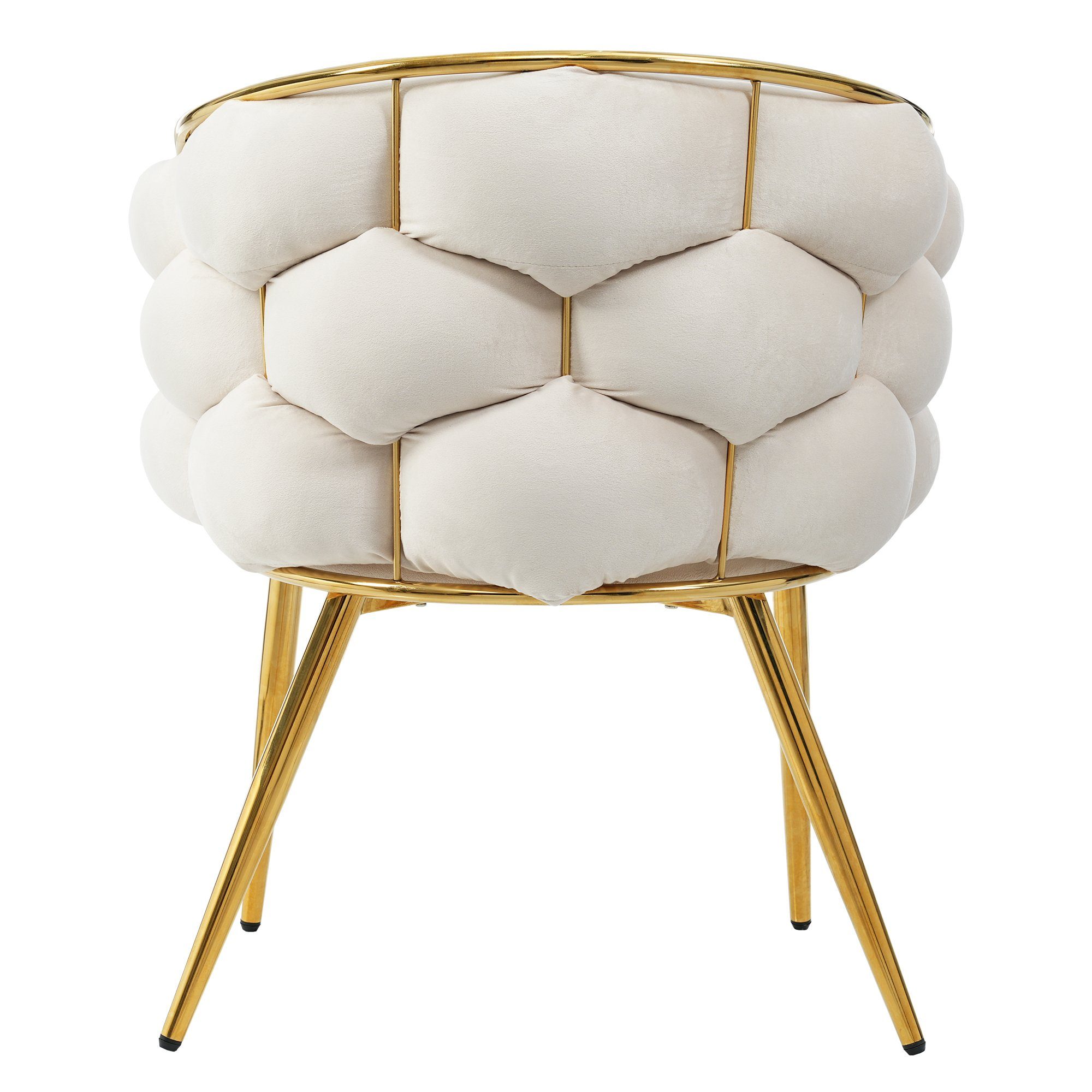 Bubble Armlehnen mit Rückenlehne REDOM Polsterstuhl Stühle (1 Stühle Stühle, mit beige und Metallbeinen, St),