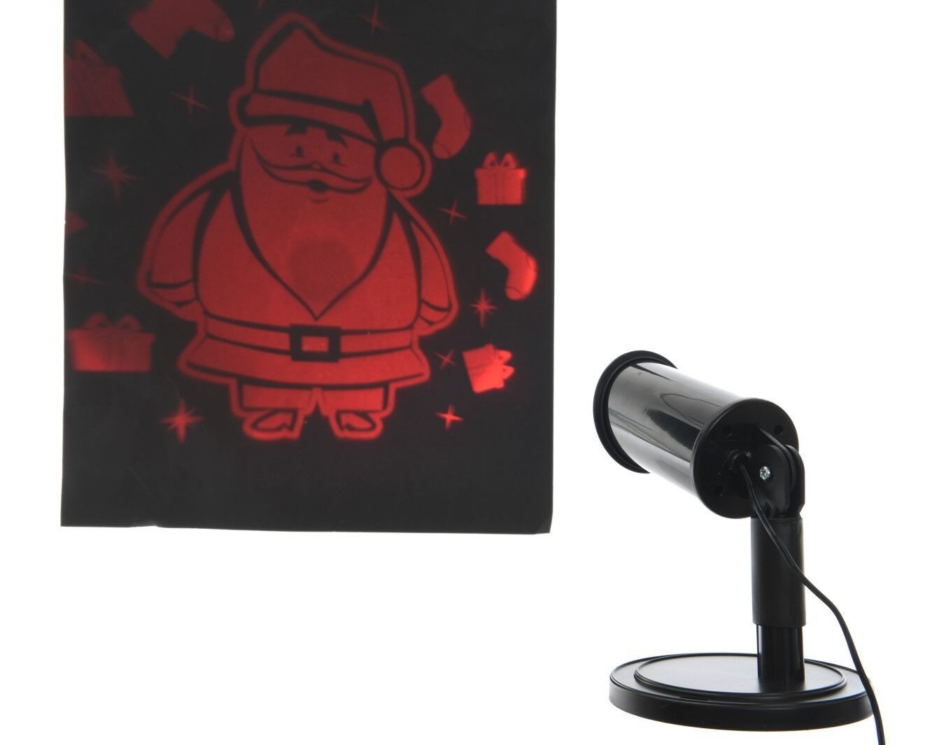 Lumineo LED Gartenleuchte LED Projektor Santa für Außen 6x6x20 cm rot