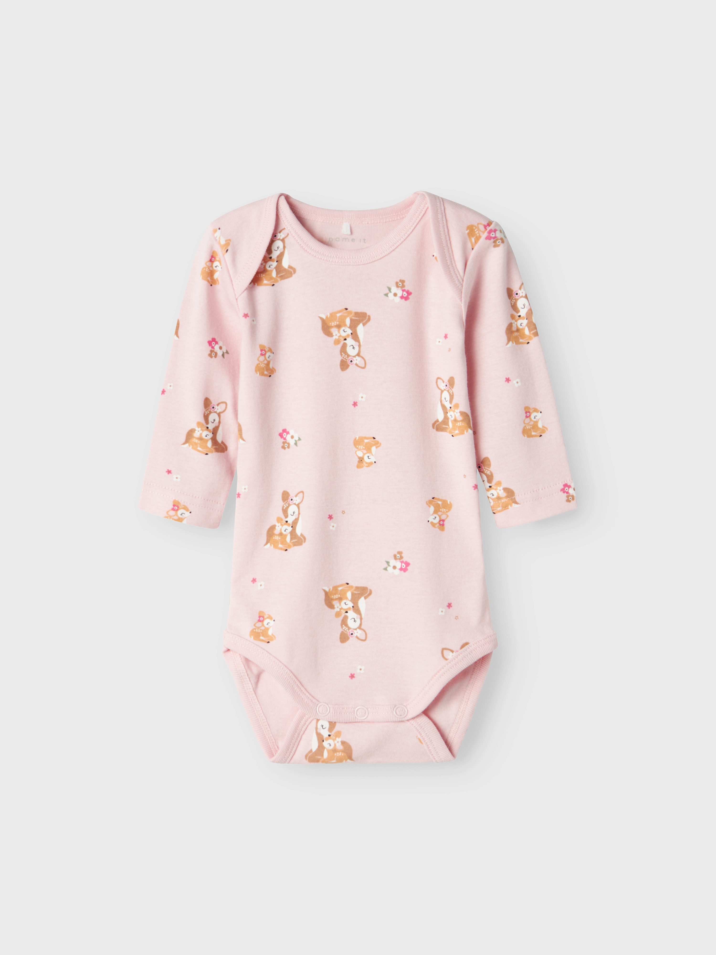 Name It Langarmbody NBFBODY 3P LS IBIS ROSE DEER NOOS (Packung, 3-tlg)