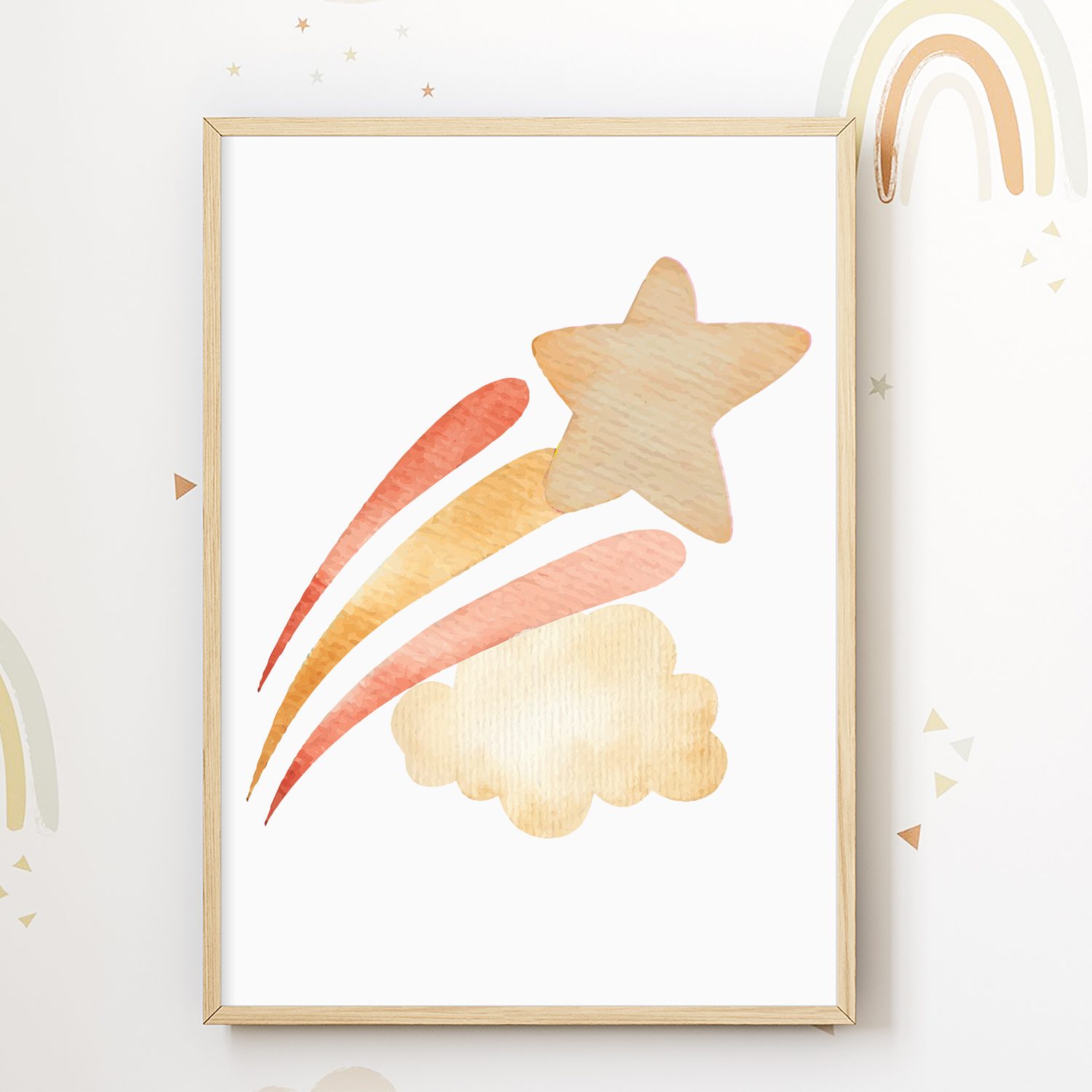 Tigerlino Poster Pastell Weltraum Stern Mond Regenbogen Rakete Bilder 6er Set