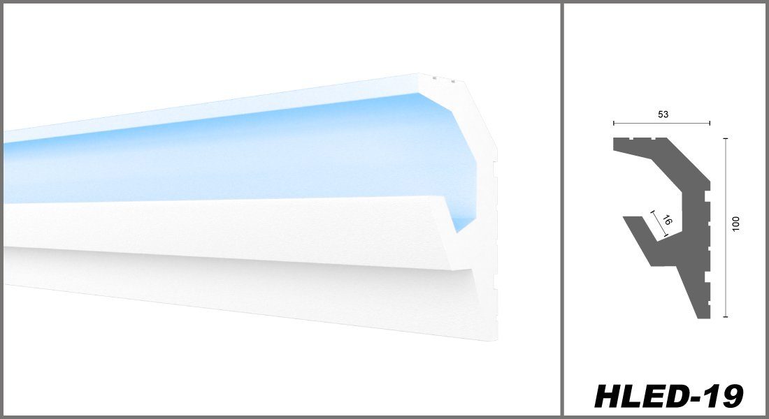 HEXIMO Eckprofil HLED 19 (LED-Stuckleisten 2in1, günstig online kaufen
