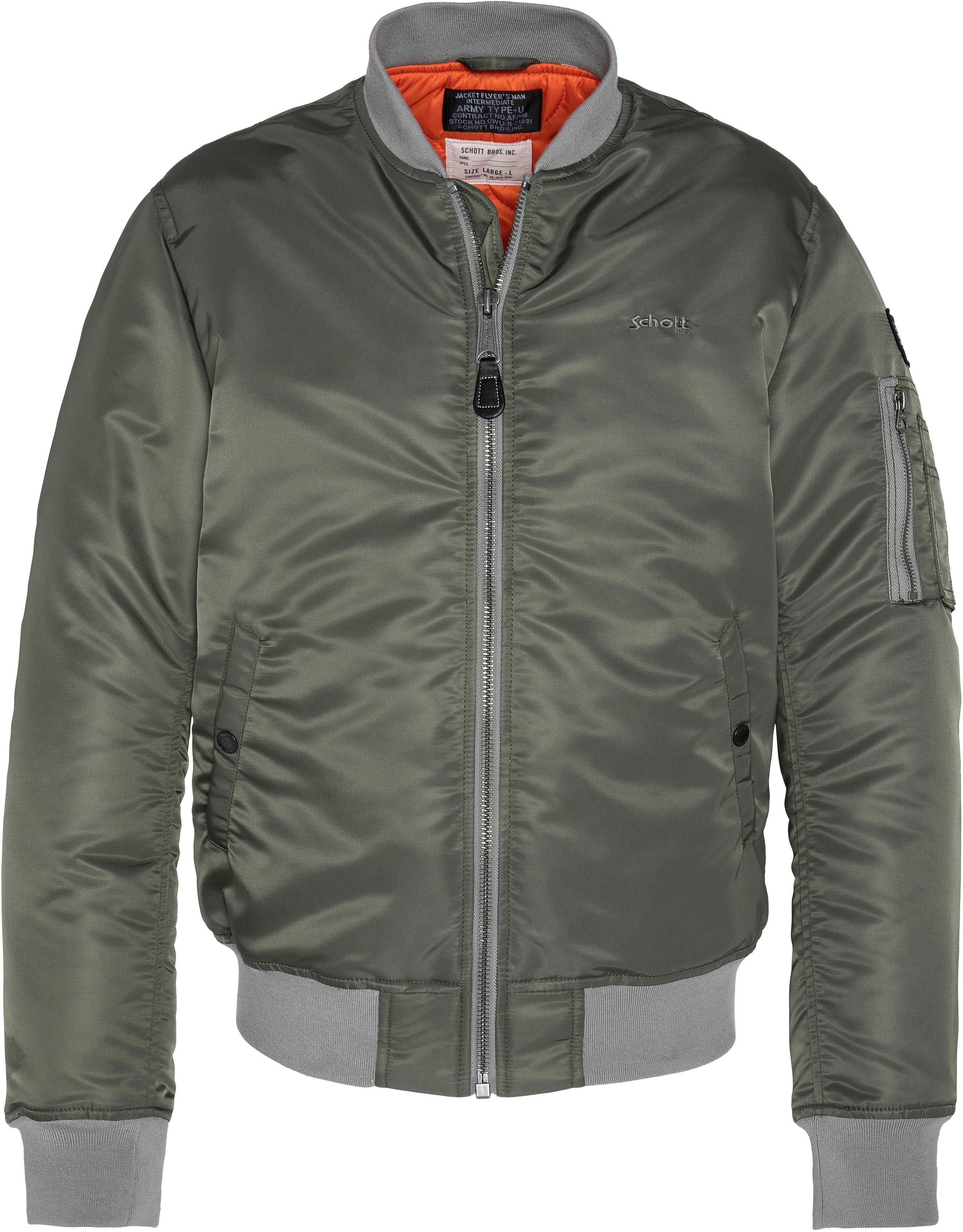 Schott NYC Bomberjacke AIRFORCERS MA-1 Ikonischer Fliegerjacke aus recyceltem Nylon, Men & Unisex möglich