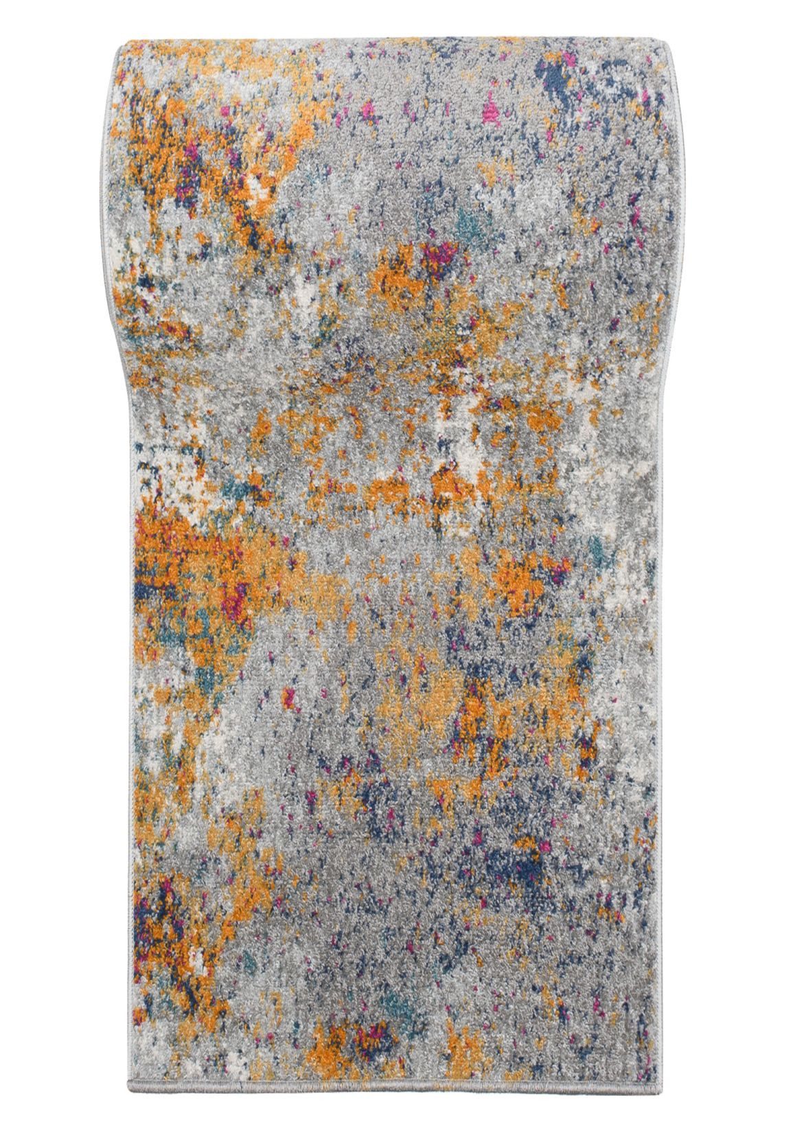 Mazovia Läufer Modern Abstrakt Bunt Blau Flur, Schlafzimmer, Diele, Fußbodenheizung
