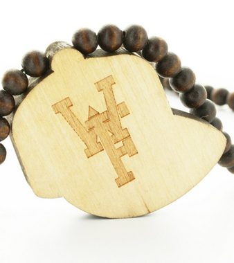 WOOD FELLAS Halsband WOOD FELLAS Holz-Kette trendiger Mode-Schmuck Cap Hals-Schmuck Braun/Beige