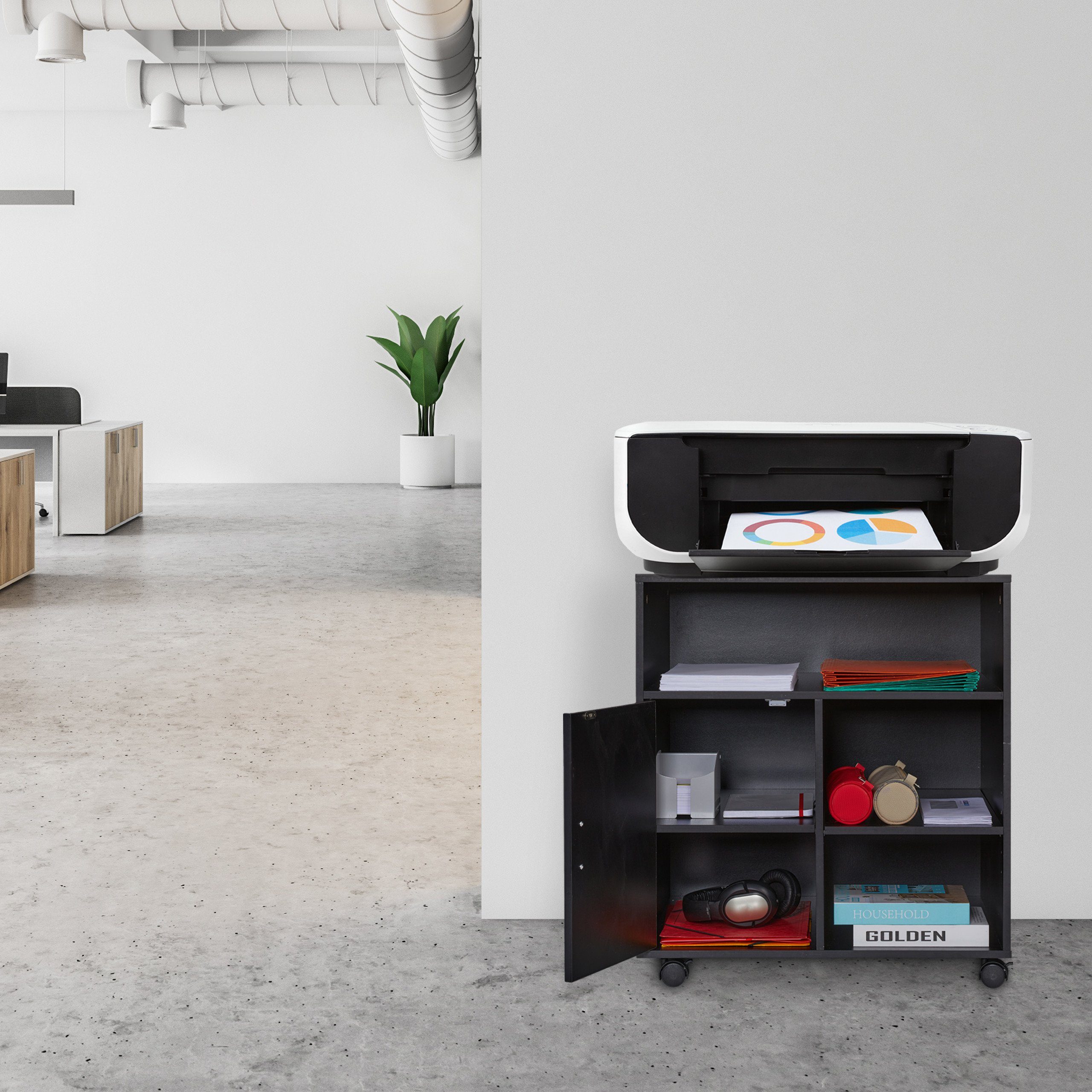 relaxdays Rollcontainer in Schwarz günstig online kaufen