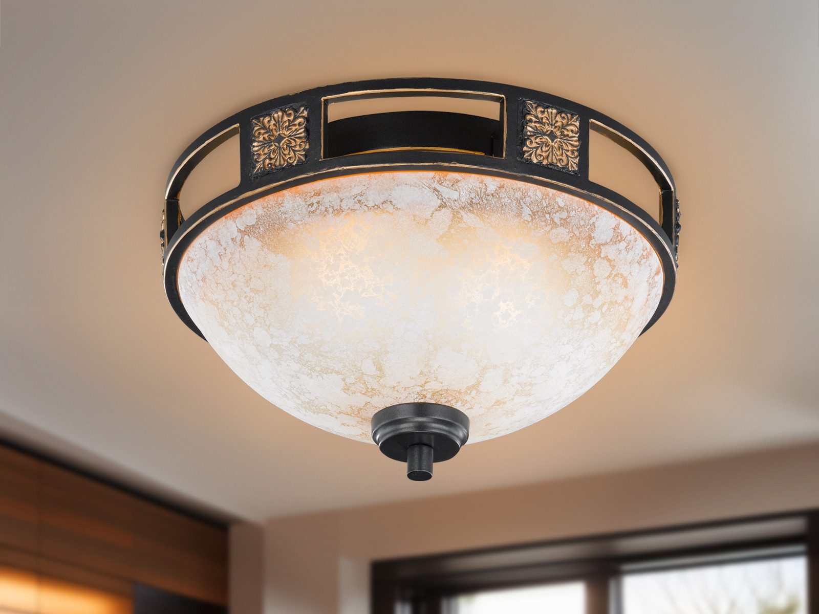 TRIO Leuchten LED Deckenleuchte, LED wechselbar, Warmweiß, Landhaus-stil De günstig online kaufen