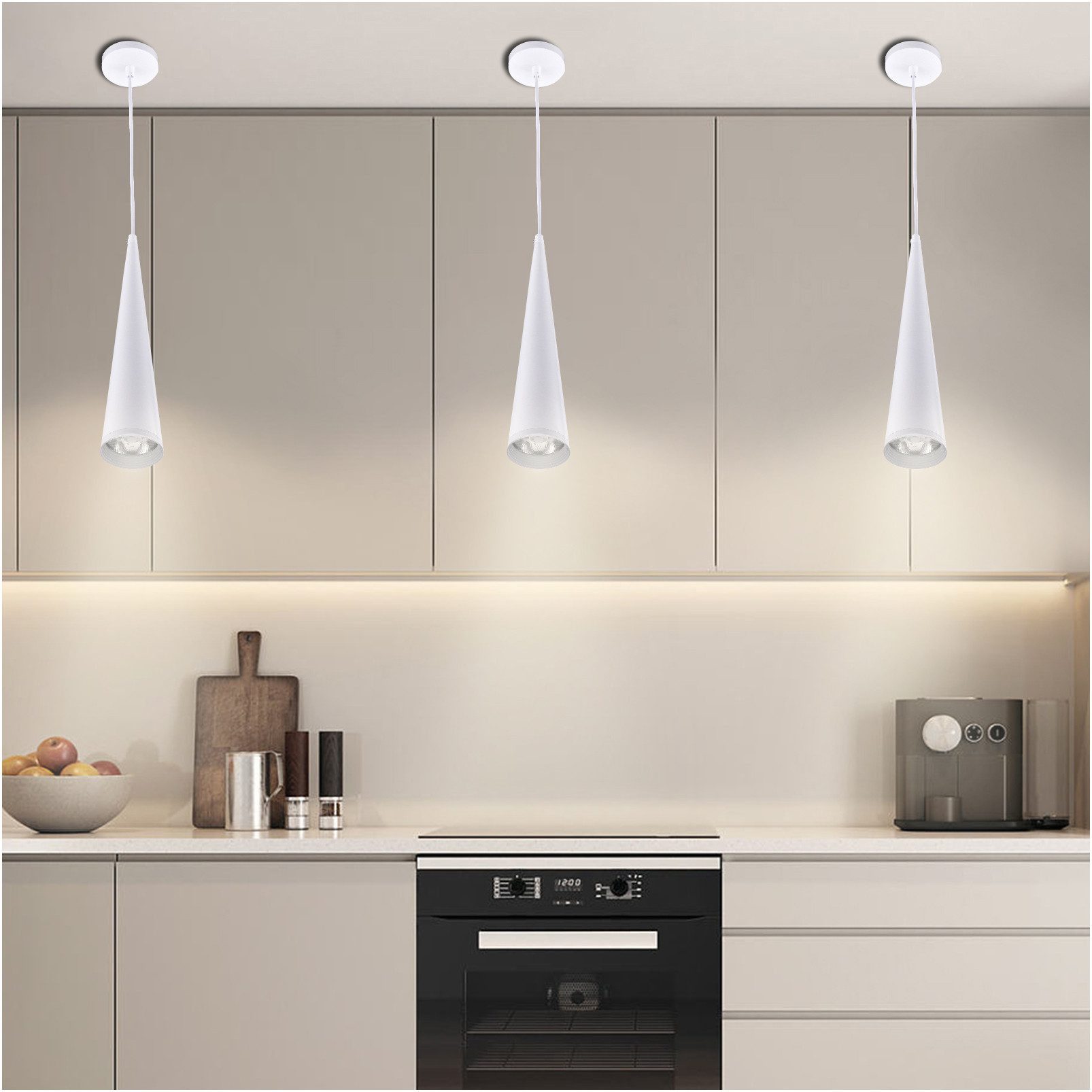 Ophy Pendelleuchte Moderne LED Pendelleuchte (Kronleuchter) – 7 W, warmweiß (3000 K) – für Esszimmer & Küche (Hängelampe)